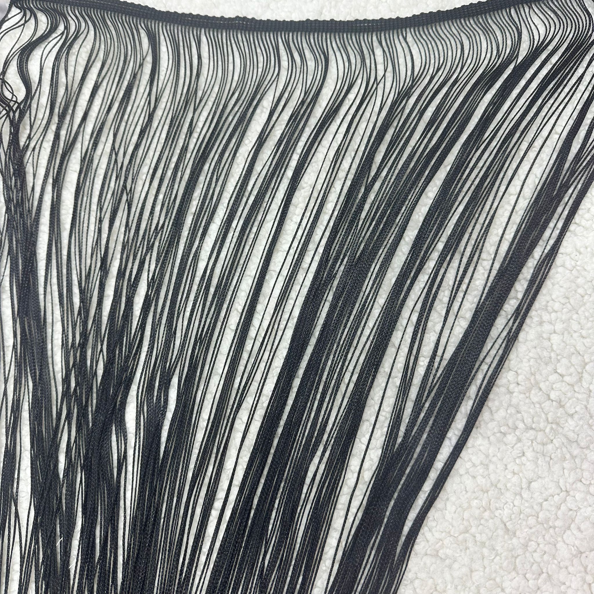 3 Metrelik Siyah Uzun Püskül Şerit