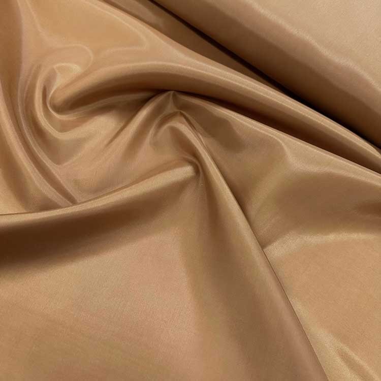 İnce Polyester Astar Saten Kumaş - Karamel