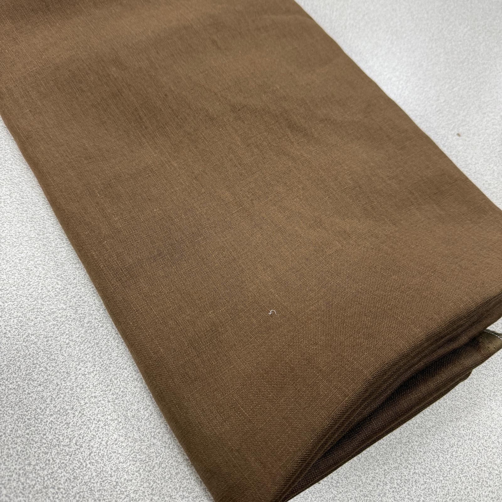 Kahve 100*150 cm Parça Ham Keten Kumaş