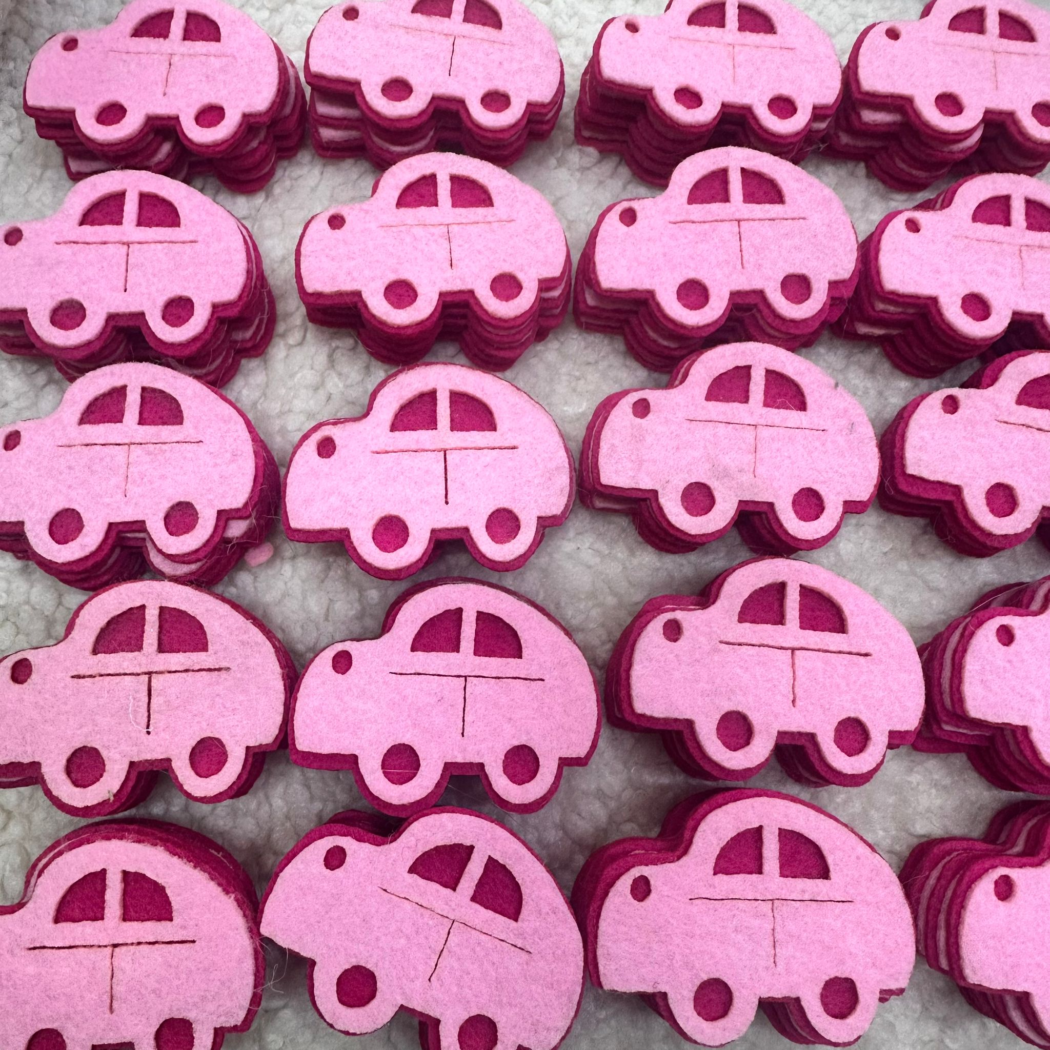 Pembe Araba Keçe 50'li Set