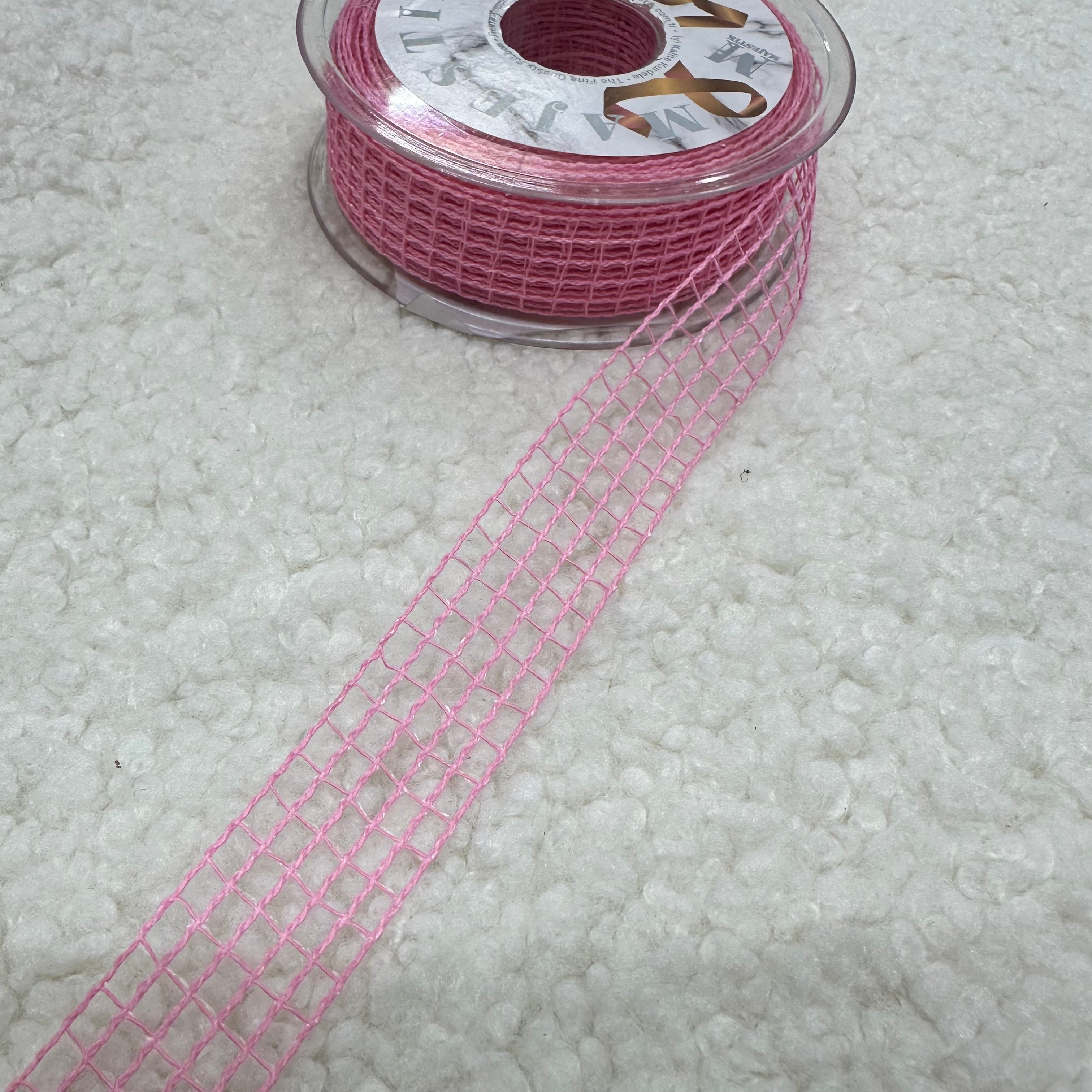 Top 20mt Şeker Pembe File Kurdele 2 Cm