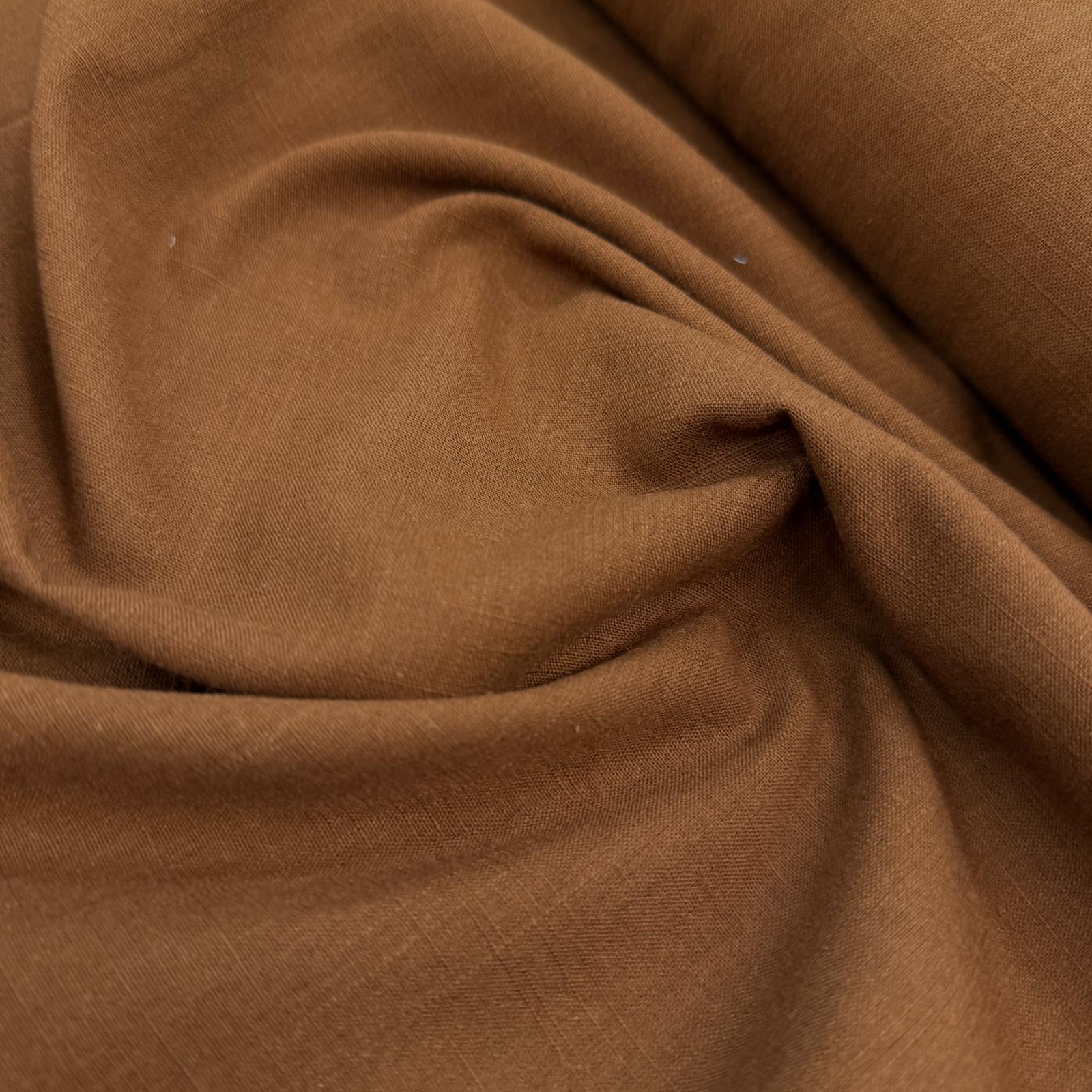 Kahve Flam Keten Kumaş