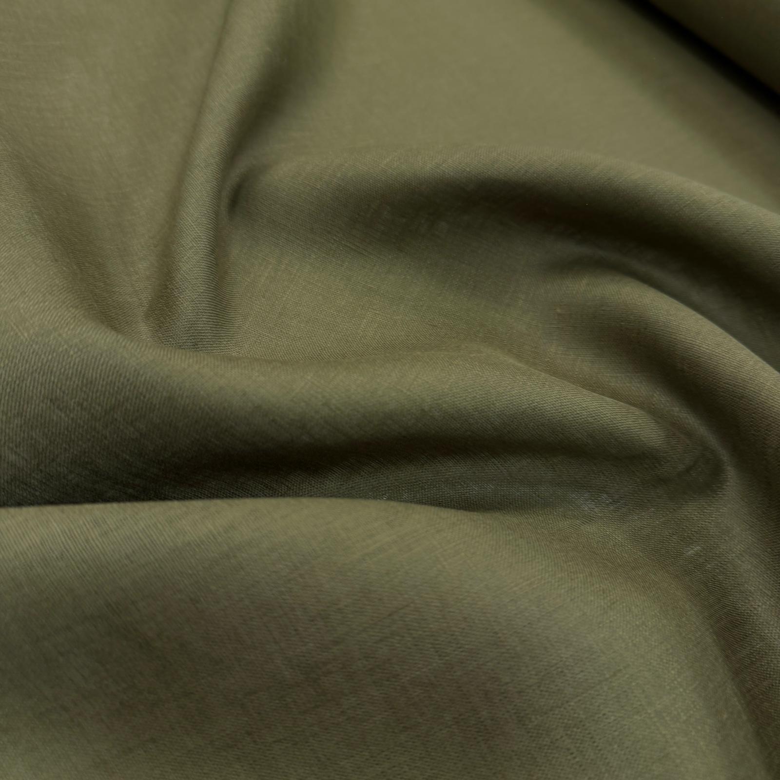 Yeşil Ham %100 Keten Kumaş