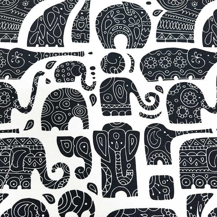 Black Elephant Dijital Baskı Kumaş