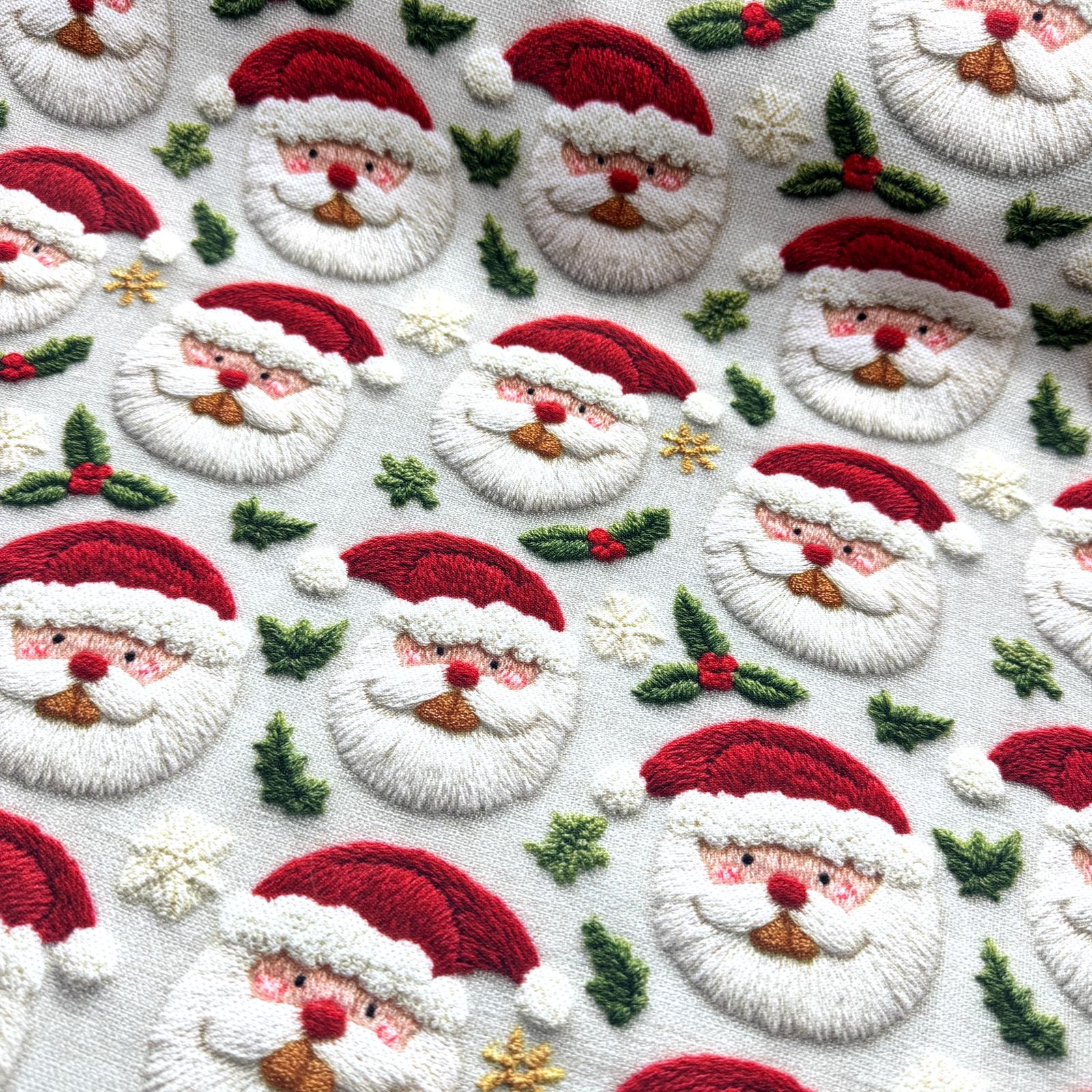 Tonton Noel Babalar 3D Dijital Baskı Kumaş