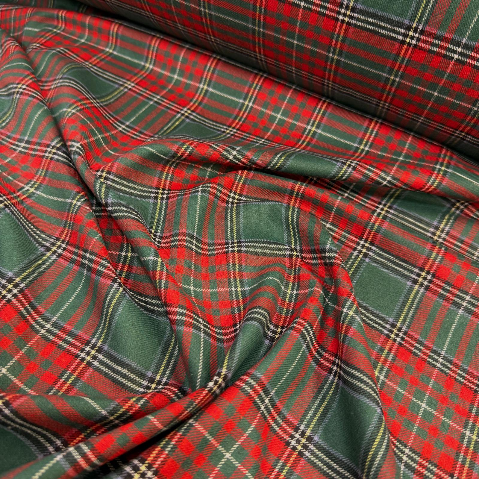 Kırmızı Yeşil Ekoseler %100 Pamuklu Kumaş