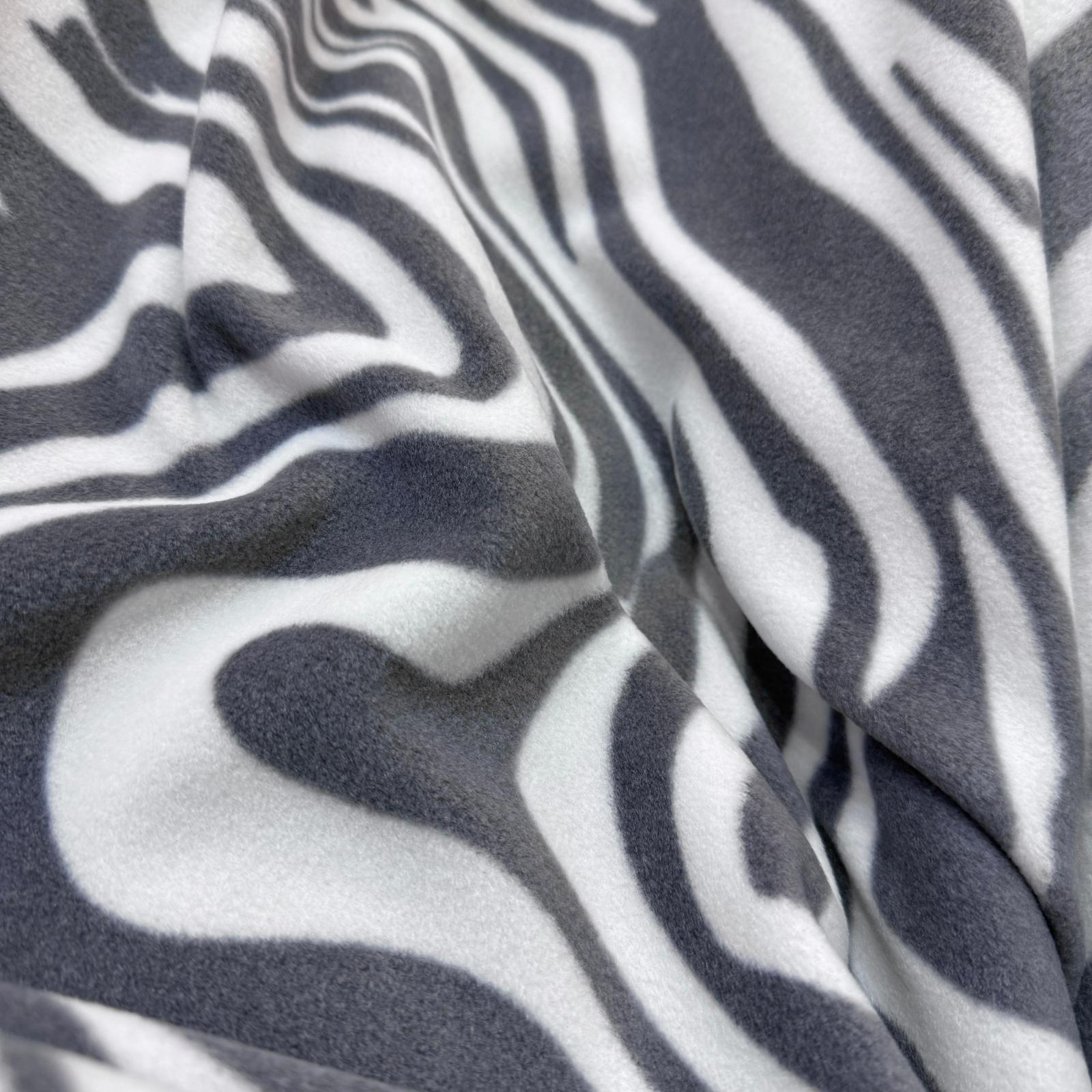 Gri Zebra Polar Kumaş
