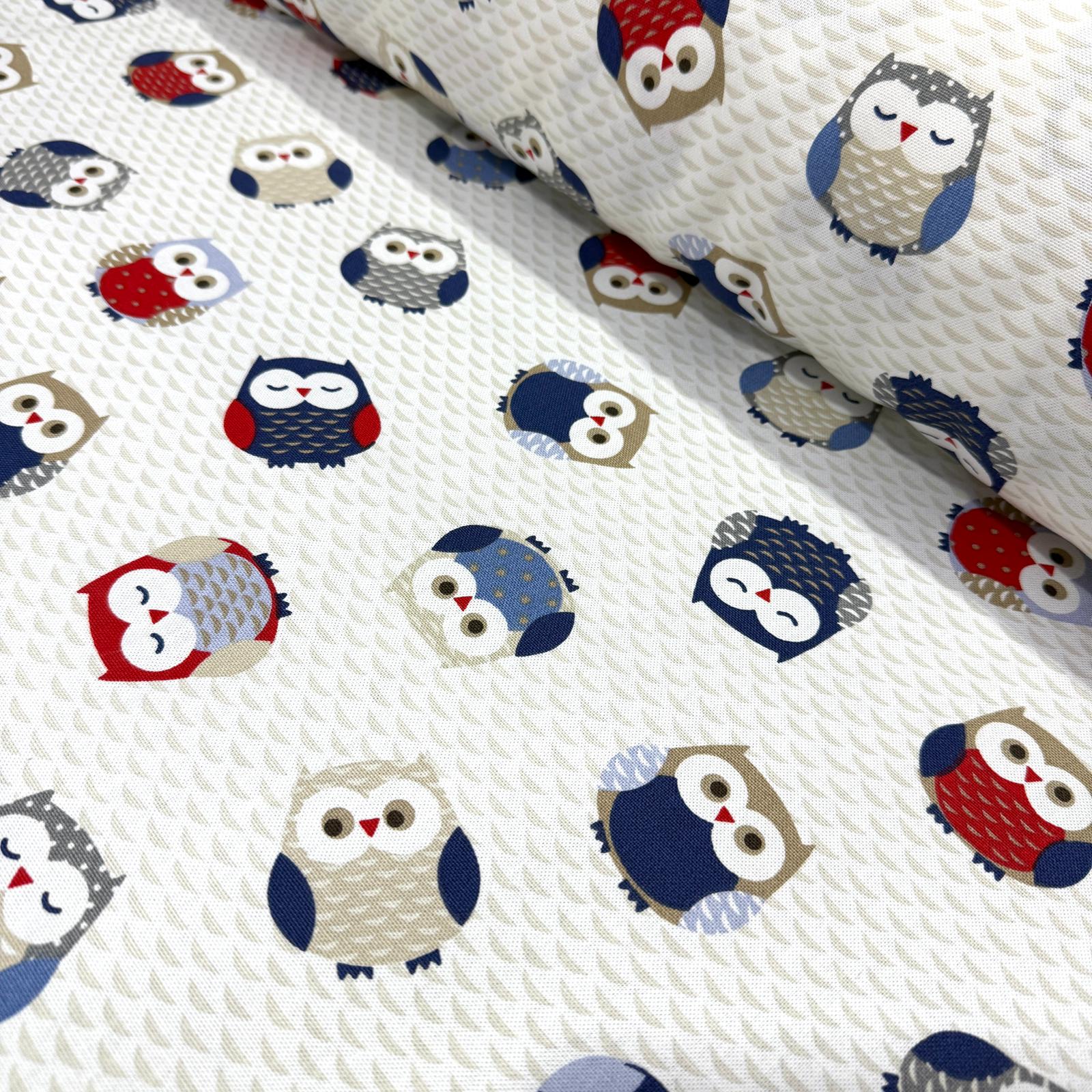 Baykuşlar Premium Pamuk Keten Kumaş