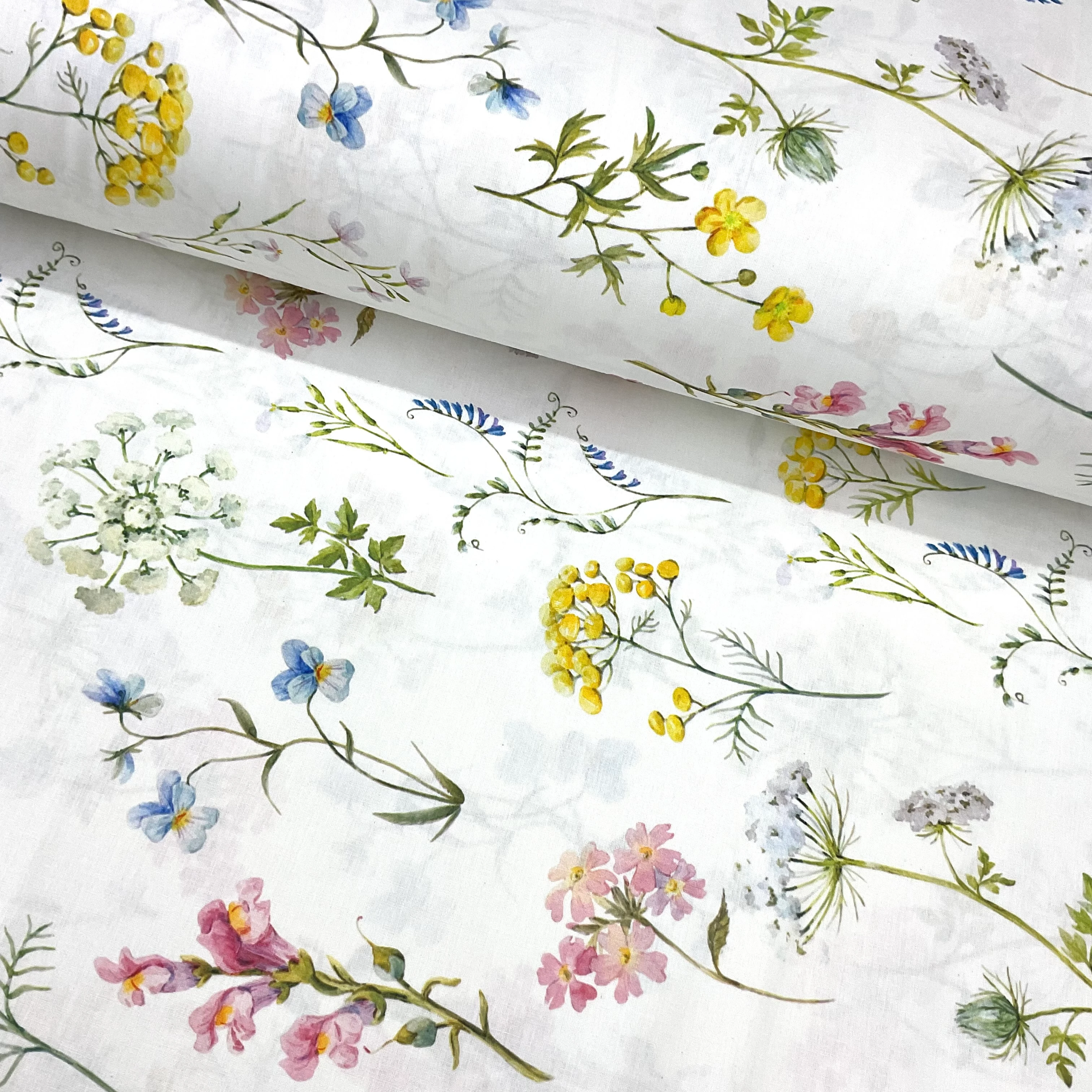 Renkli Bahar Dijital Poplin Kumaş