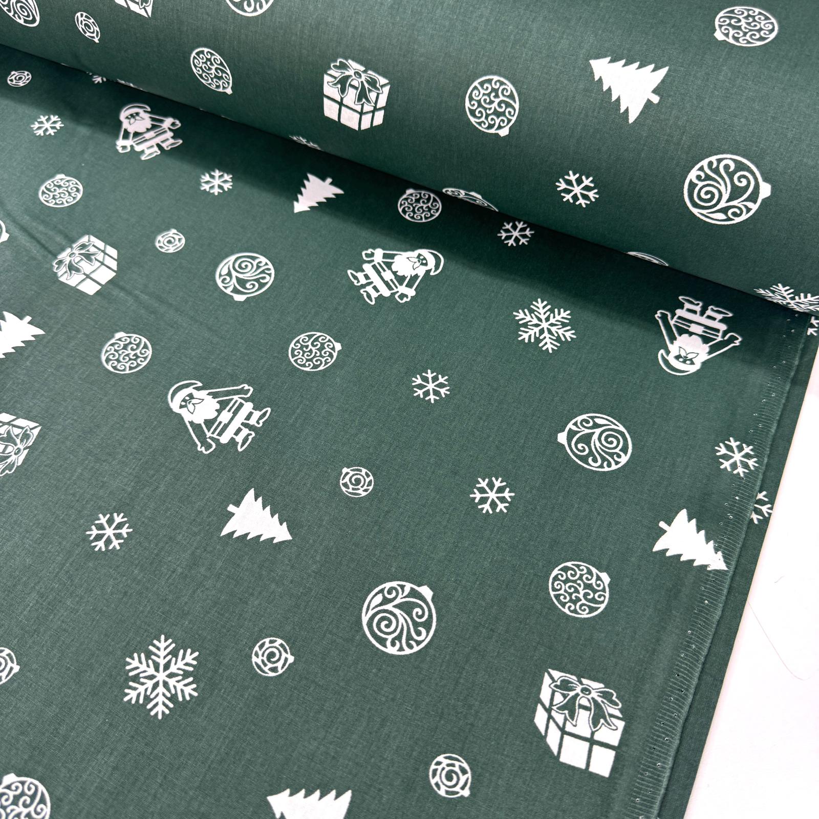 Yılbaşı Sembolleri Poplin Kumaş