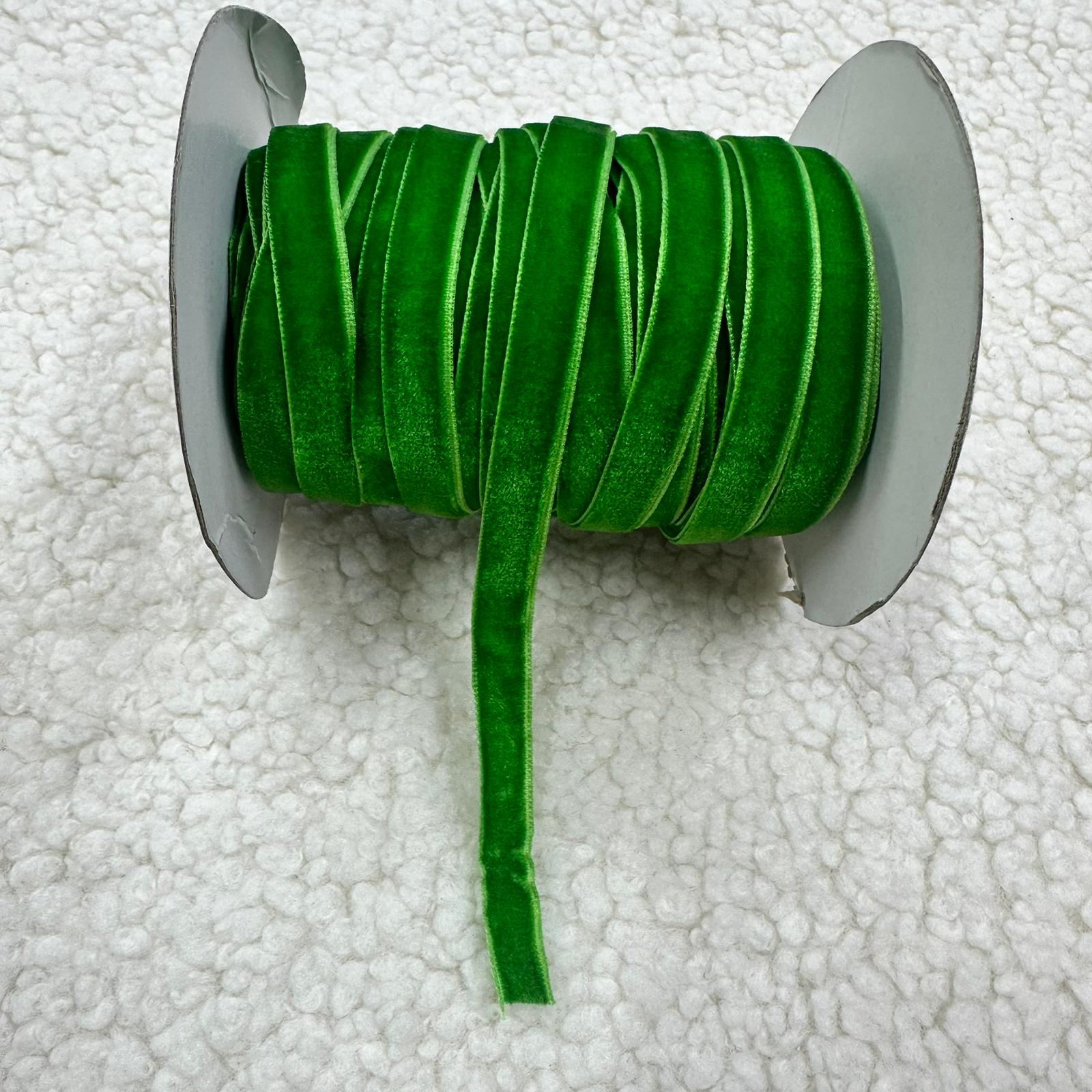 Yeşil 1 Cm Kadife Kurdele Top 20 Mt