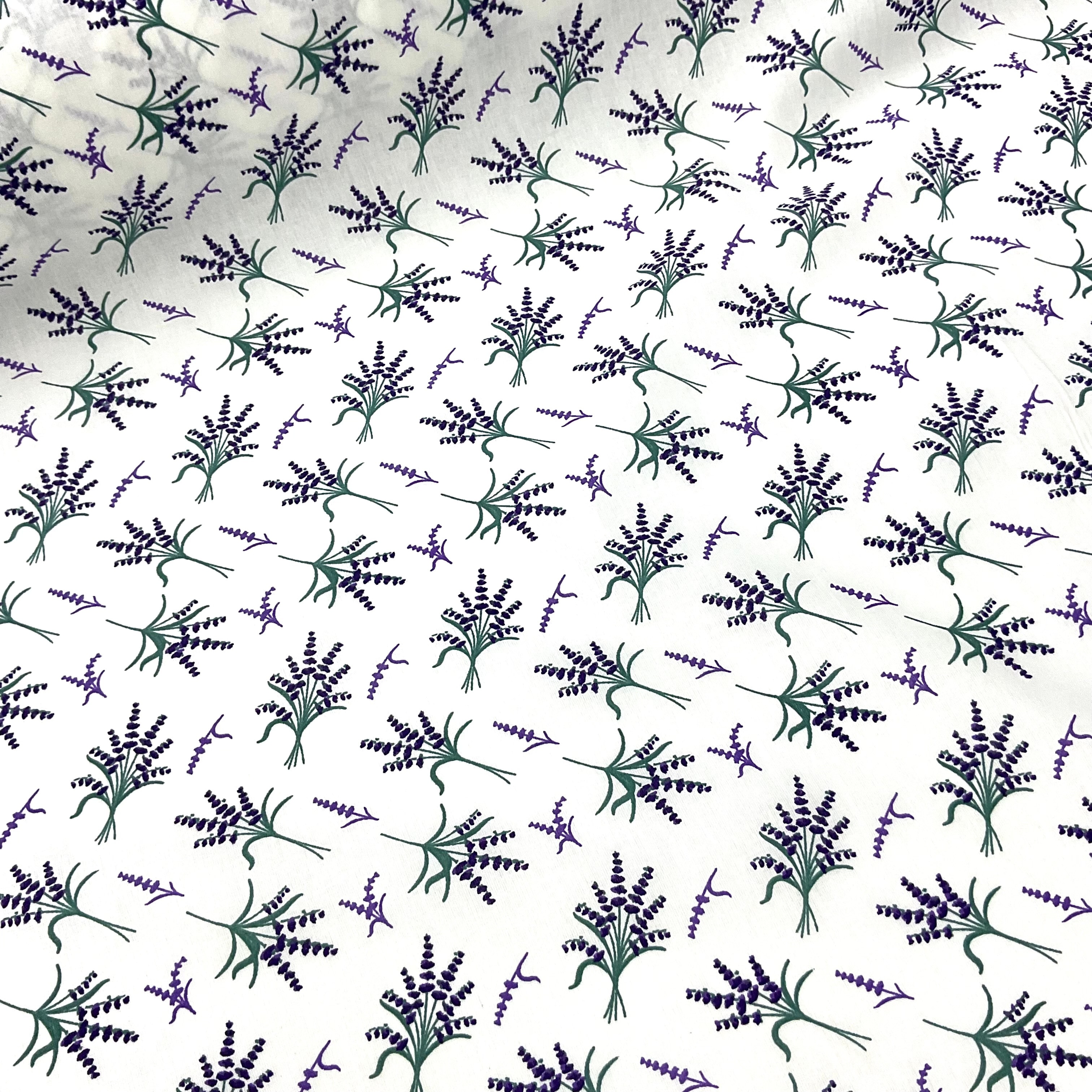 Hafif Defolu Küçük Lavanta Premium Poplin Kumaş