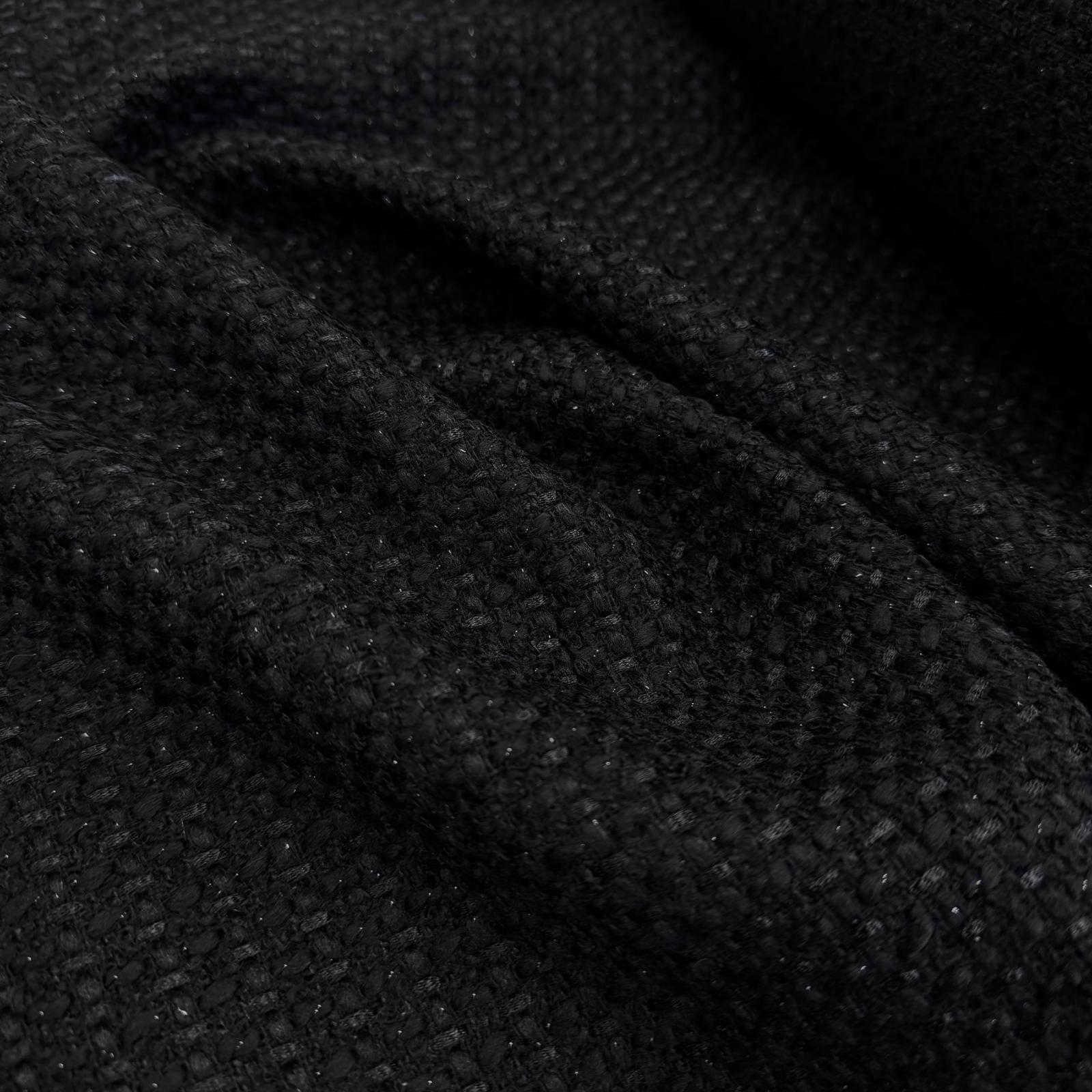 İngiliz Yünlü Kömür Siyah Şanel Kumaş