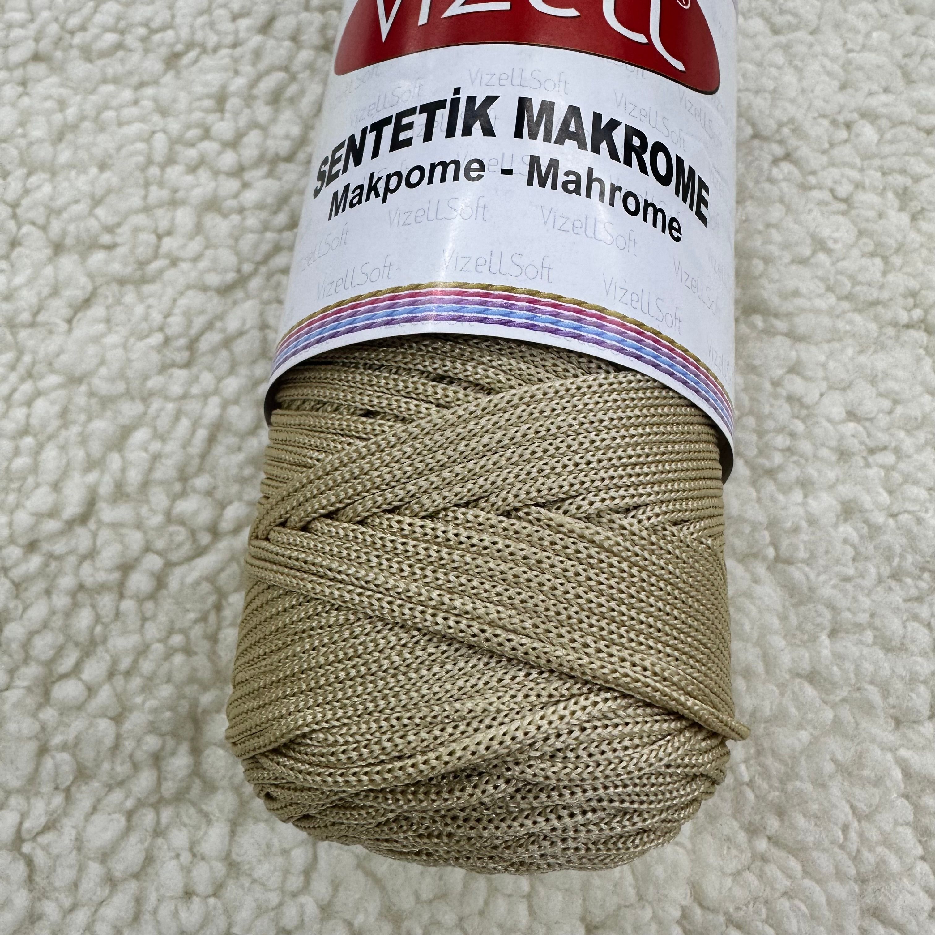 Vizell Sentetik Makrome İp Sütlü Kahve