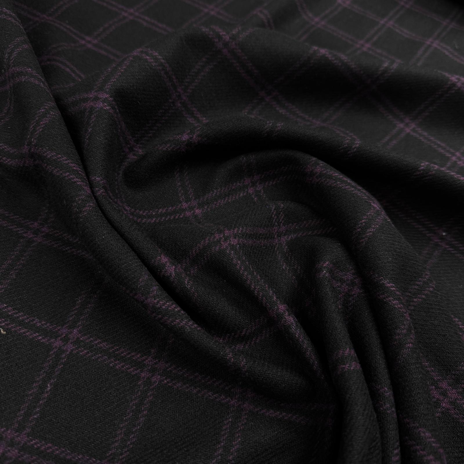 İngiliz Yünlü Mürdüm Ekoseler Yünlü Oduncu Şanel Kumaş