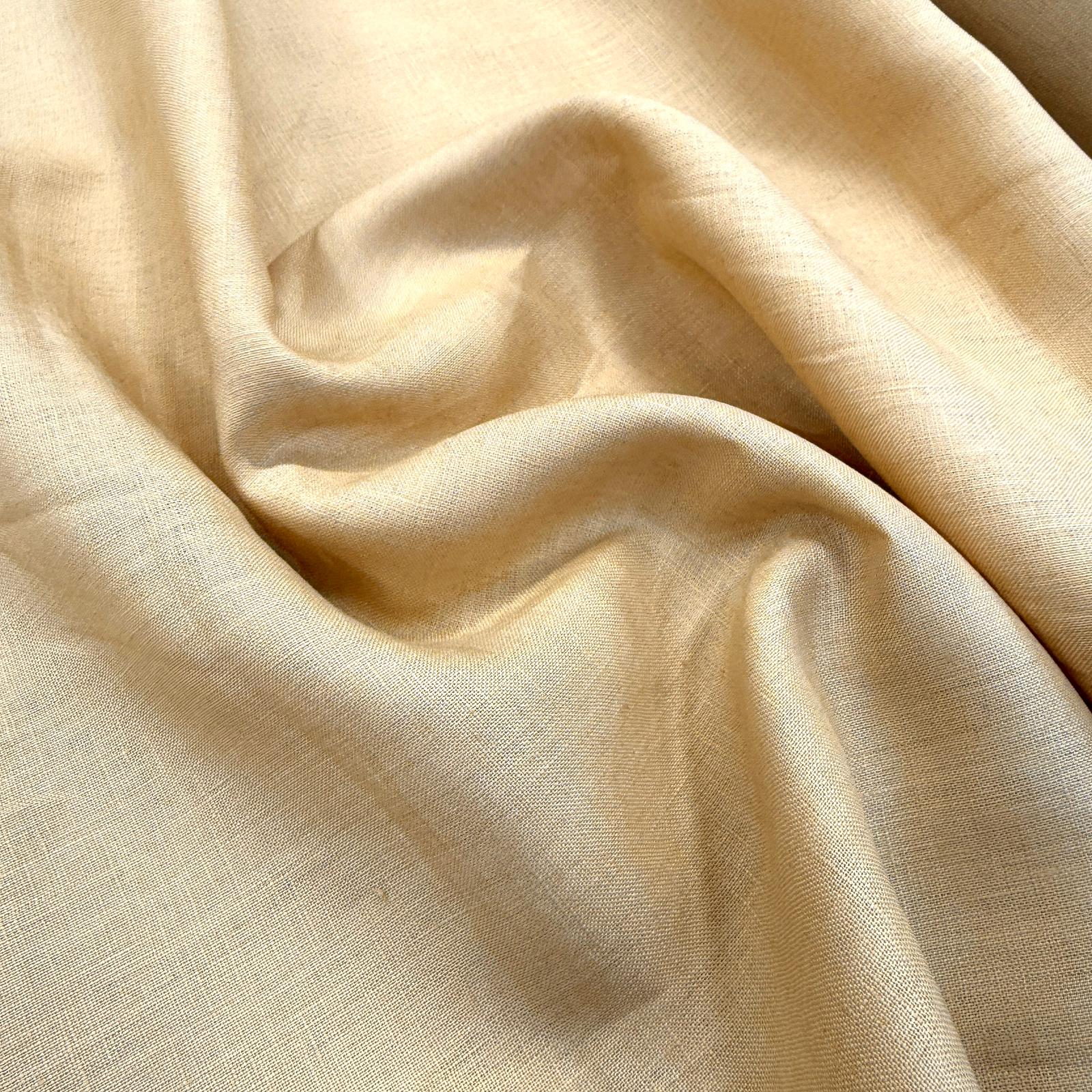 Açık Bej Ham %100 Yumuşatılmış Keten Kumaş