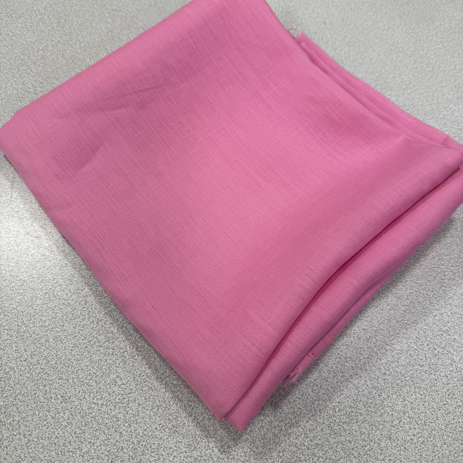 Pembe 130*140 cm Parça Keten Kumaş