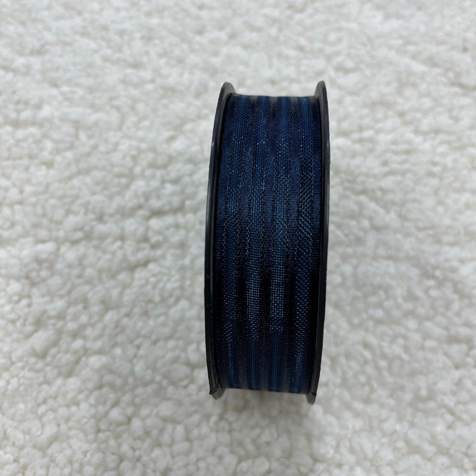 Lacivert Çizgili Organze Kurdele 2 Cm