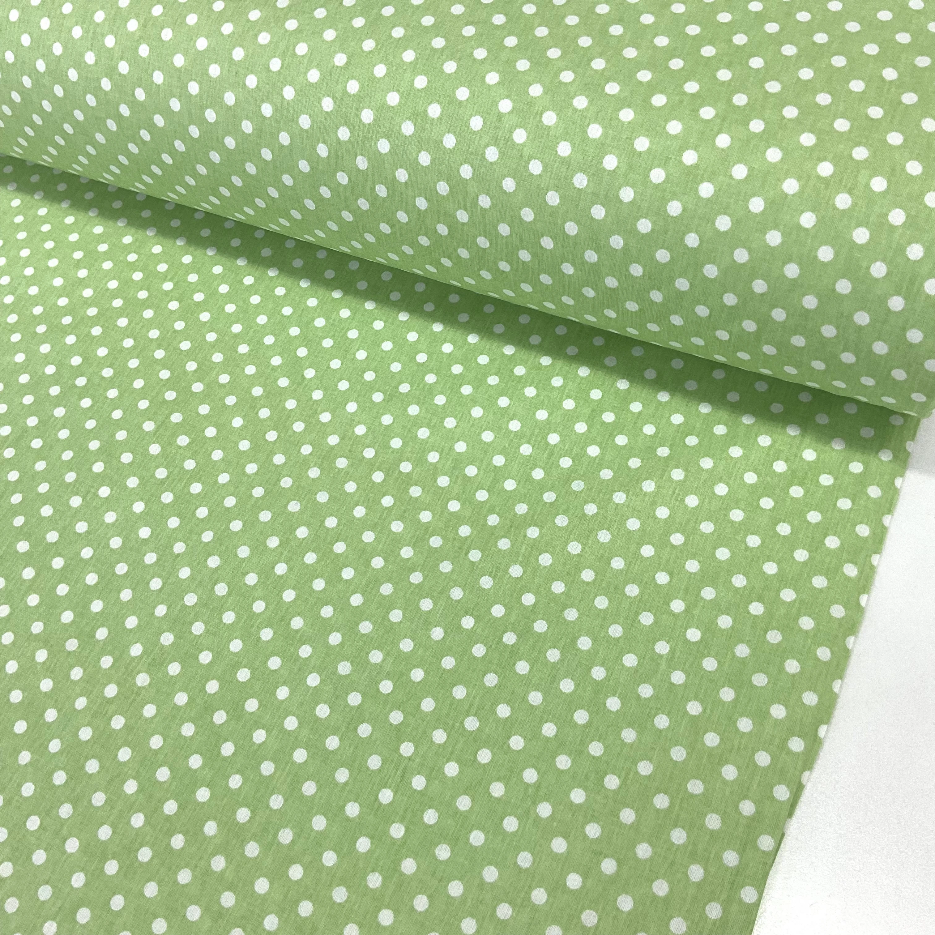 Yeşil Büyük Puantiyeli Poplin Kumaş