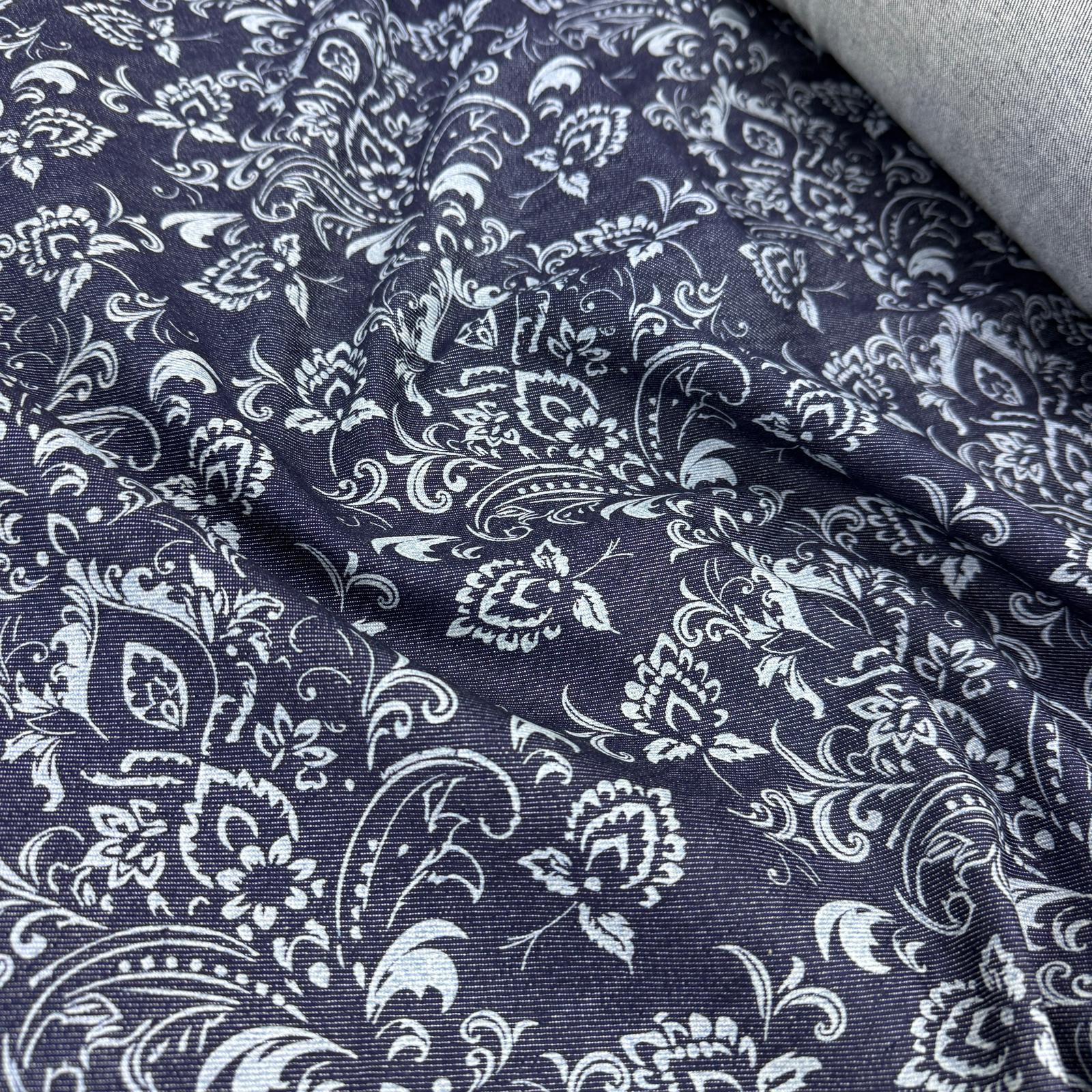 Özel Üretim Damask Desenli Kot Kumaş