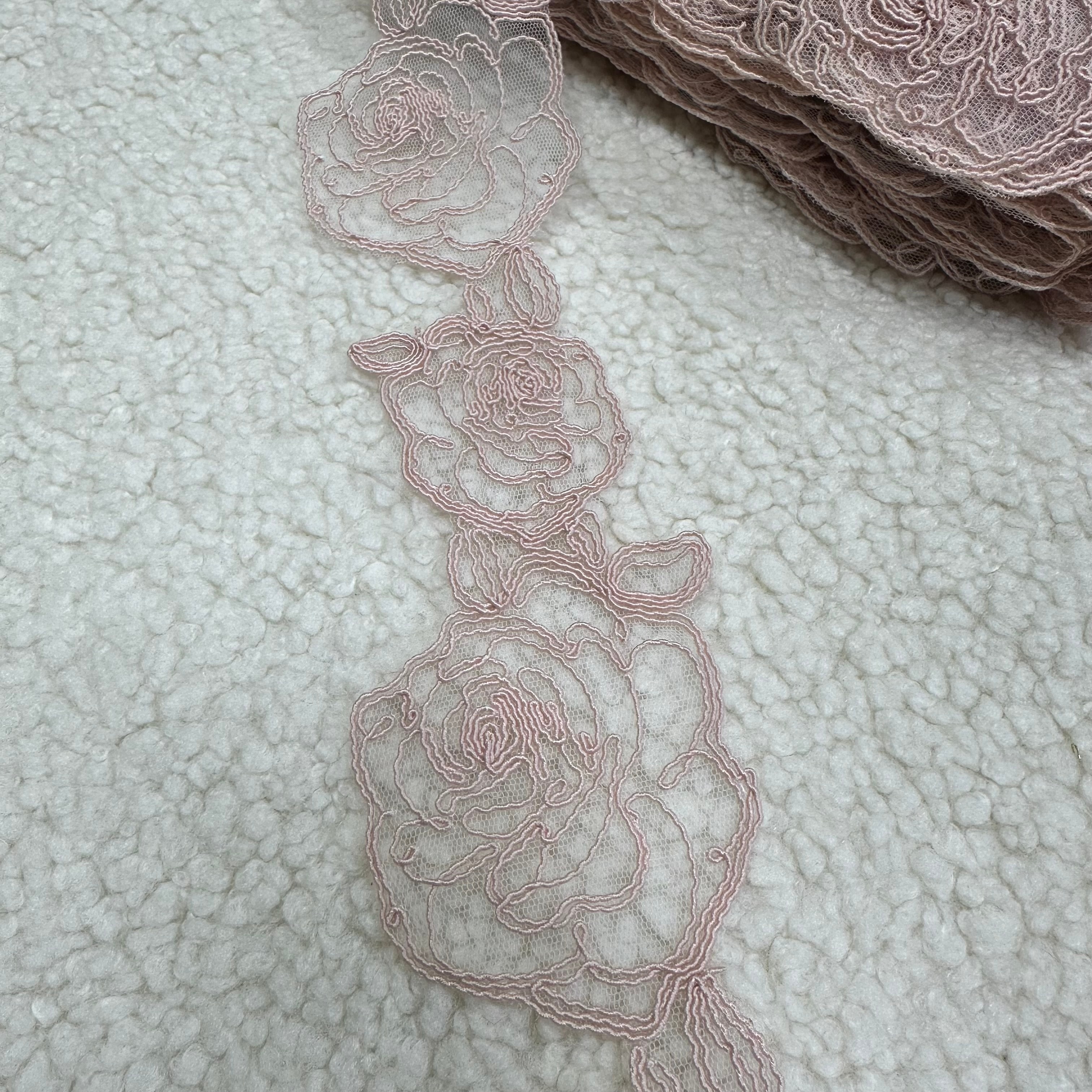 Top Pudra Gül Fransız Güpür