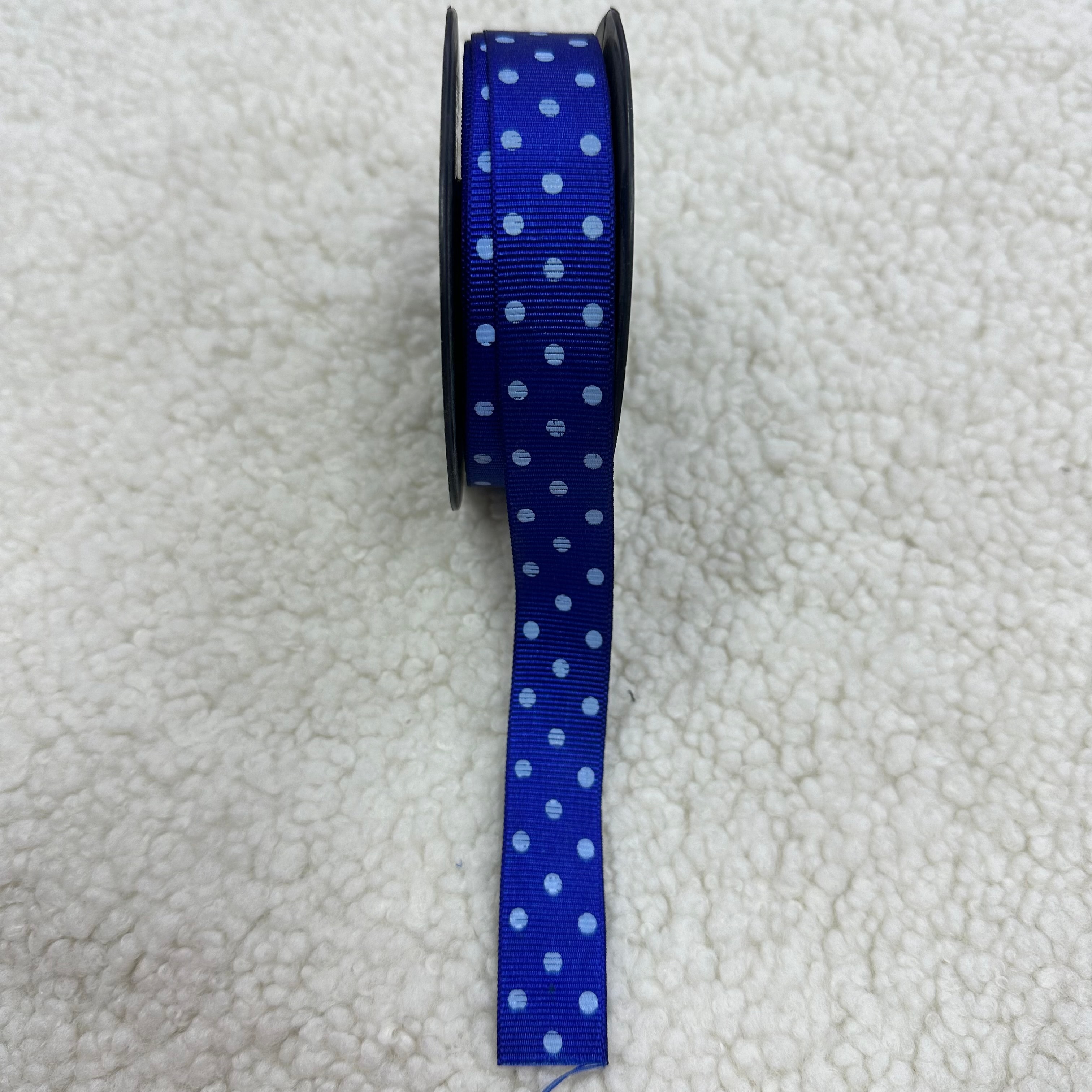 İki Cm Saks Mavi Puantiye Grogren Kurdele