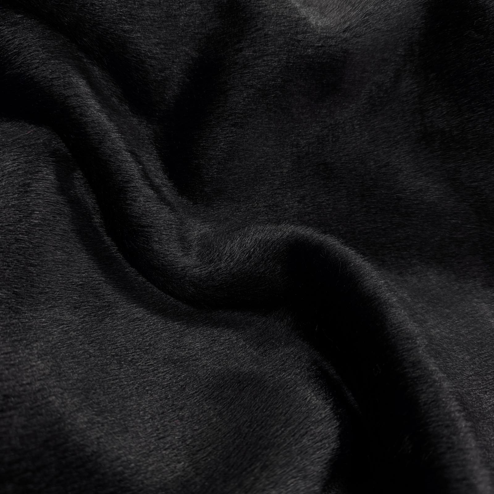 Kömür Siyah Kısa Tüylü Yumoş Peluş Kumaş