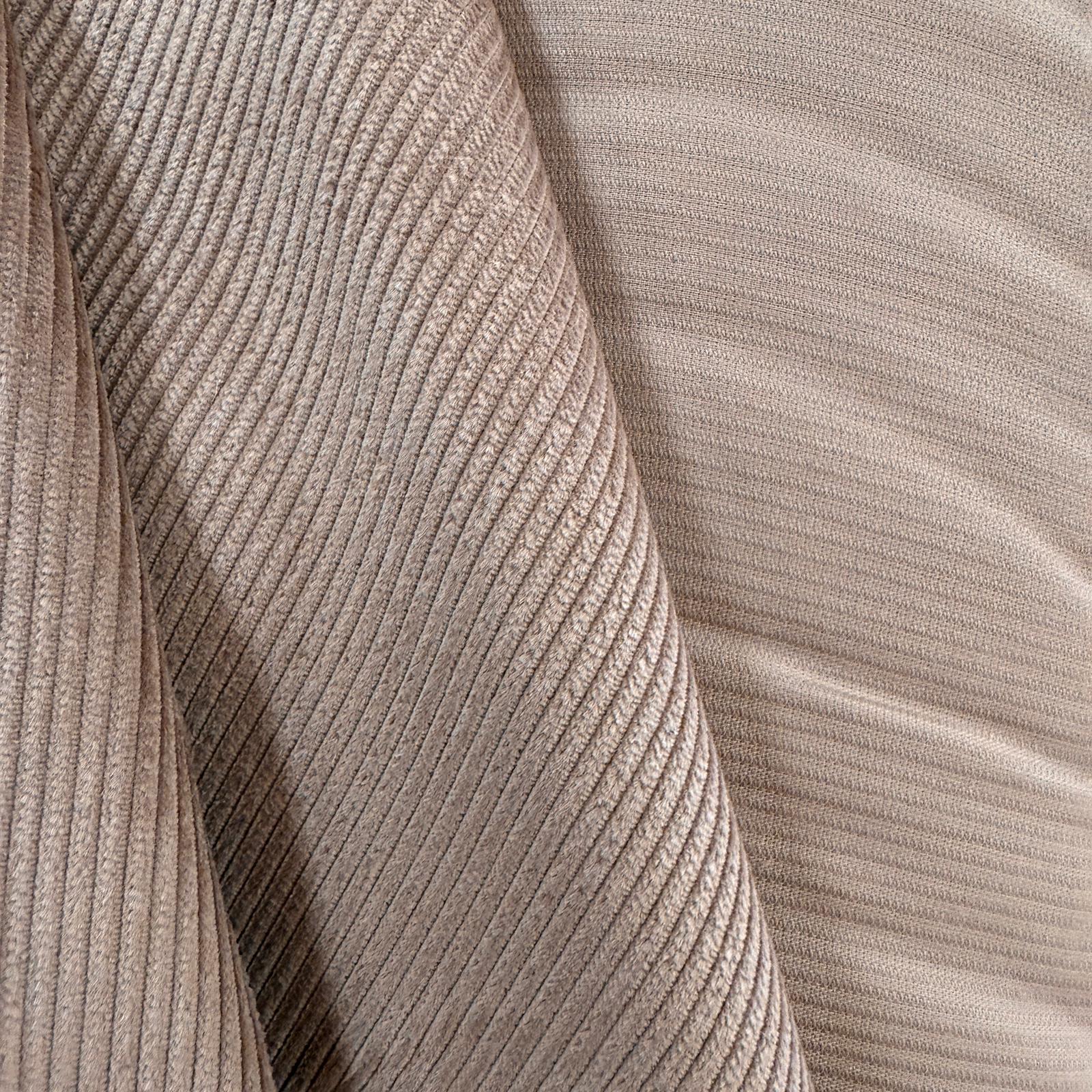 Koyu Bej Sekiz Fitilli Likrasız Pamuk Fitilli Kadife Kumaş