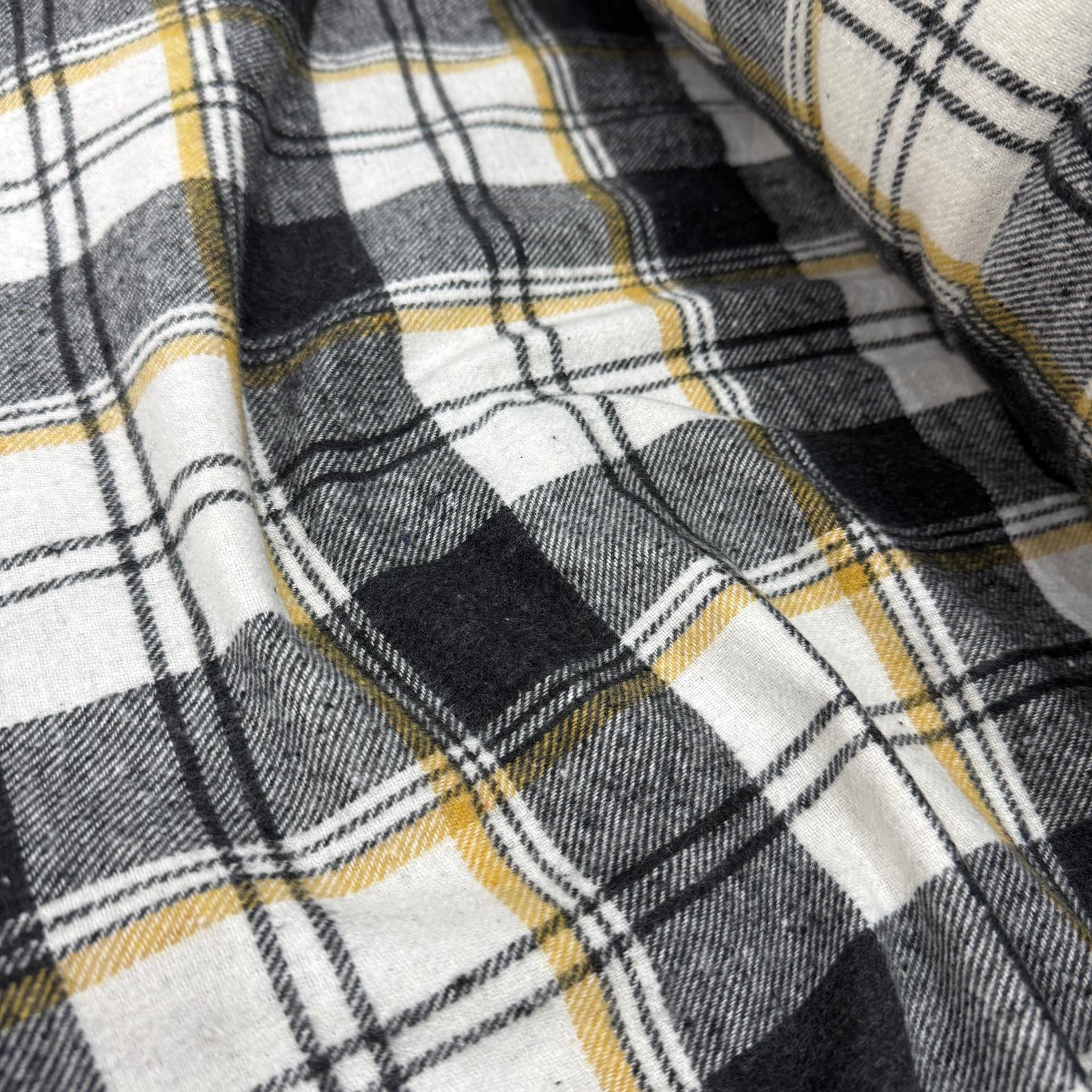 Sarı Siyah Ekose Oduncu Kumaş