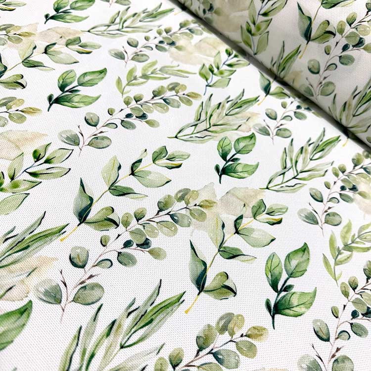 Yeşil Bitkiler Dijital Baskı Kumaş