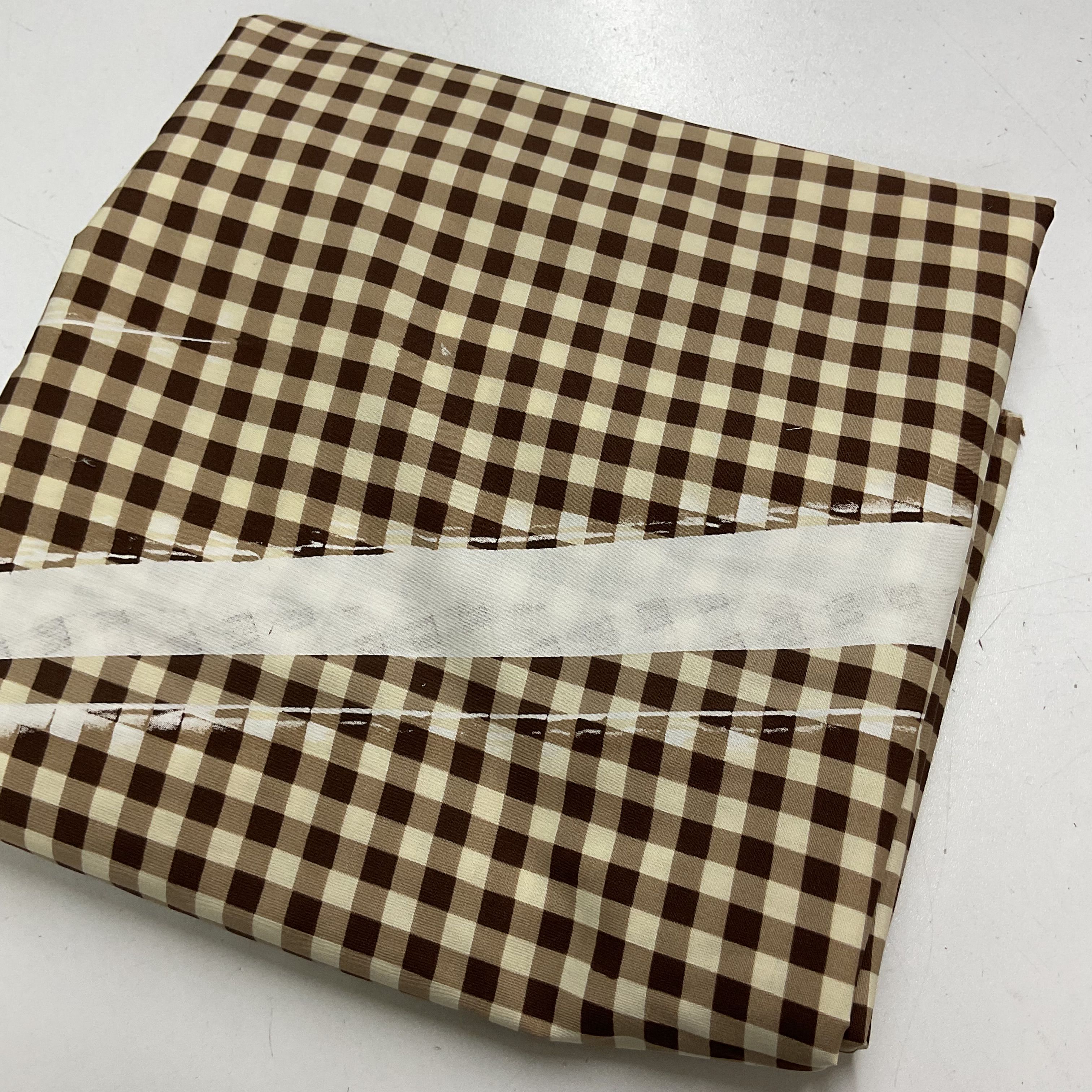Defolu Kahve Kare Poplin Kumaş 320 gr