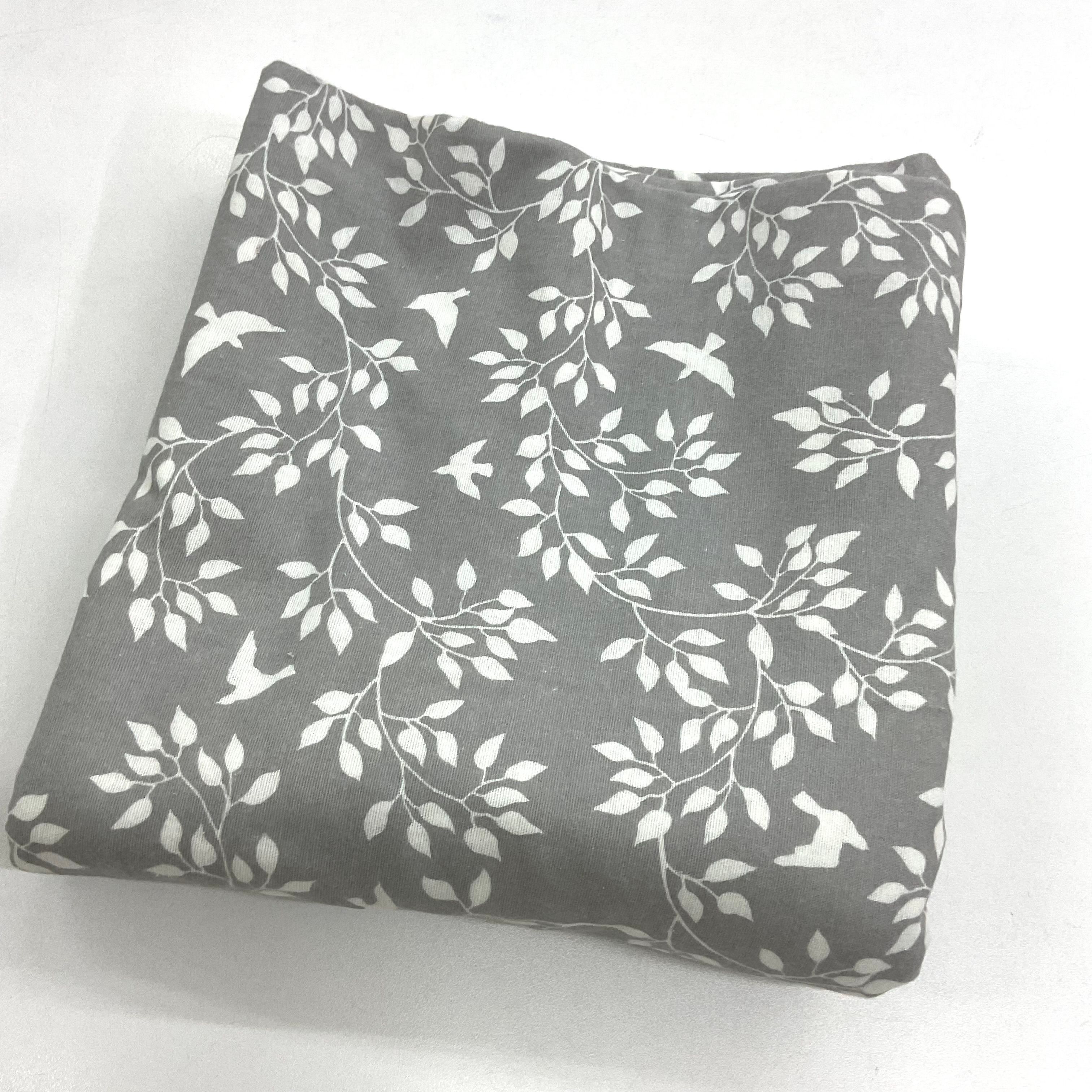 Gri Leaf 65*240 Cm Parça Pazen Kumaş