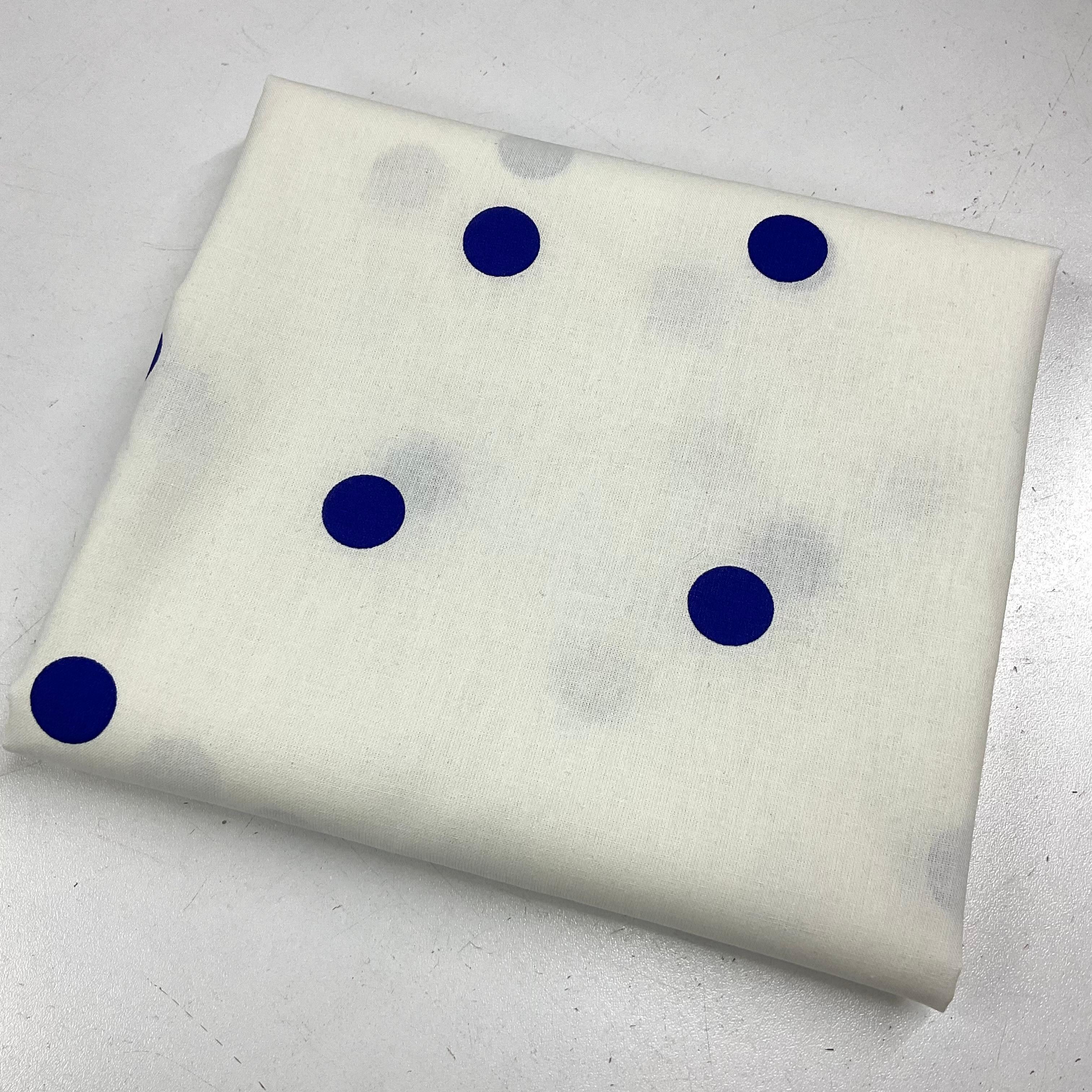 Saks Mavi Puantiye 50*140 Cm Parça Poplin Kumaş