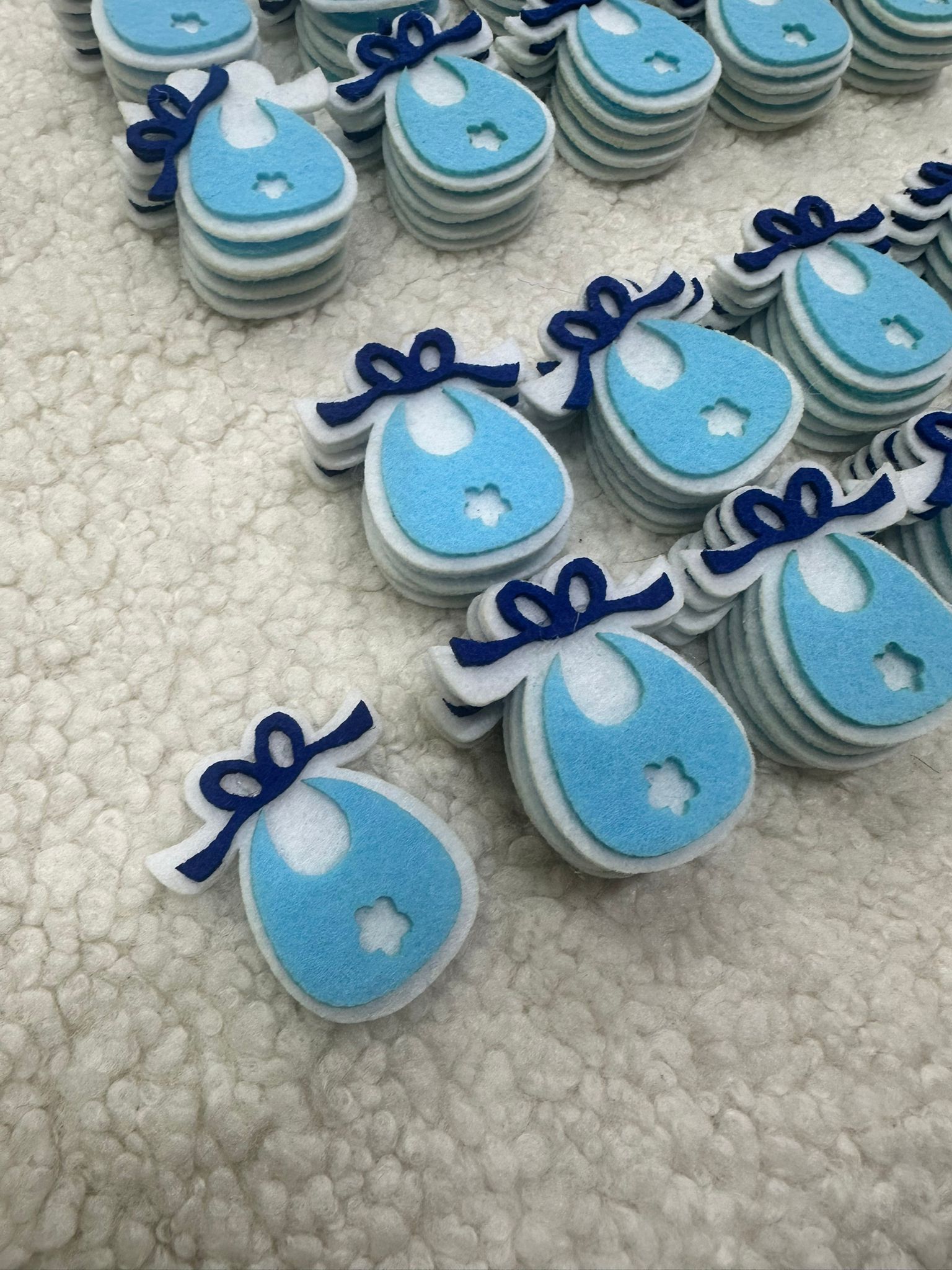 Mavi Bebek Önlüğü Keçe 50'li Set