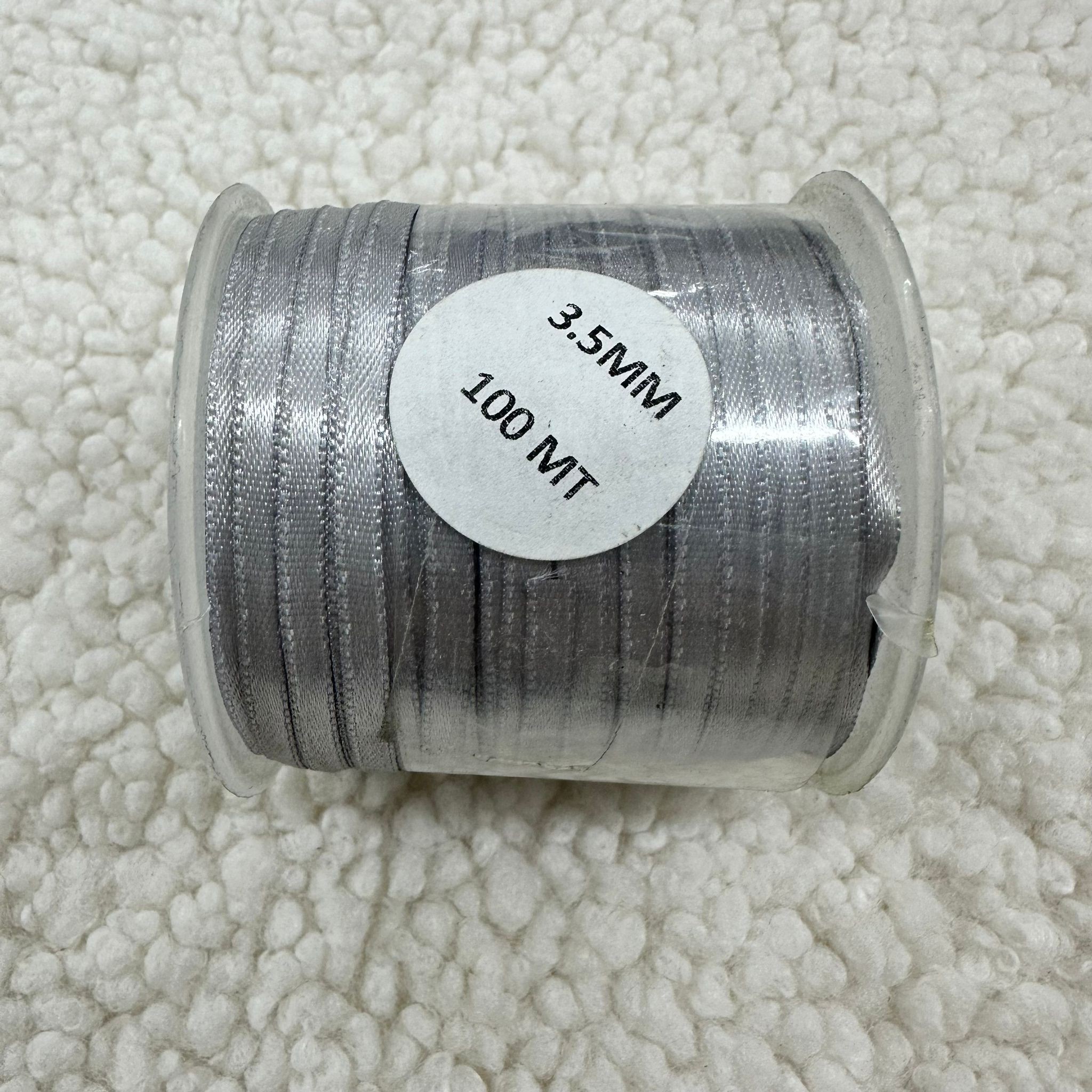 Gri 3.5 mm Saten Kurdele