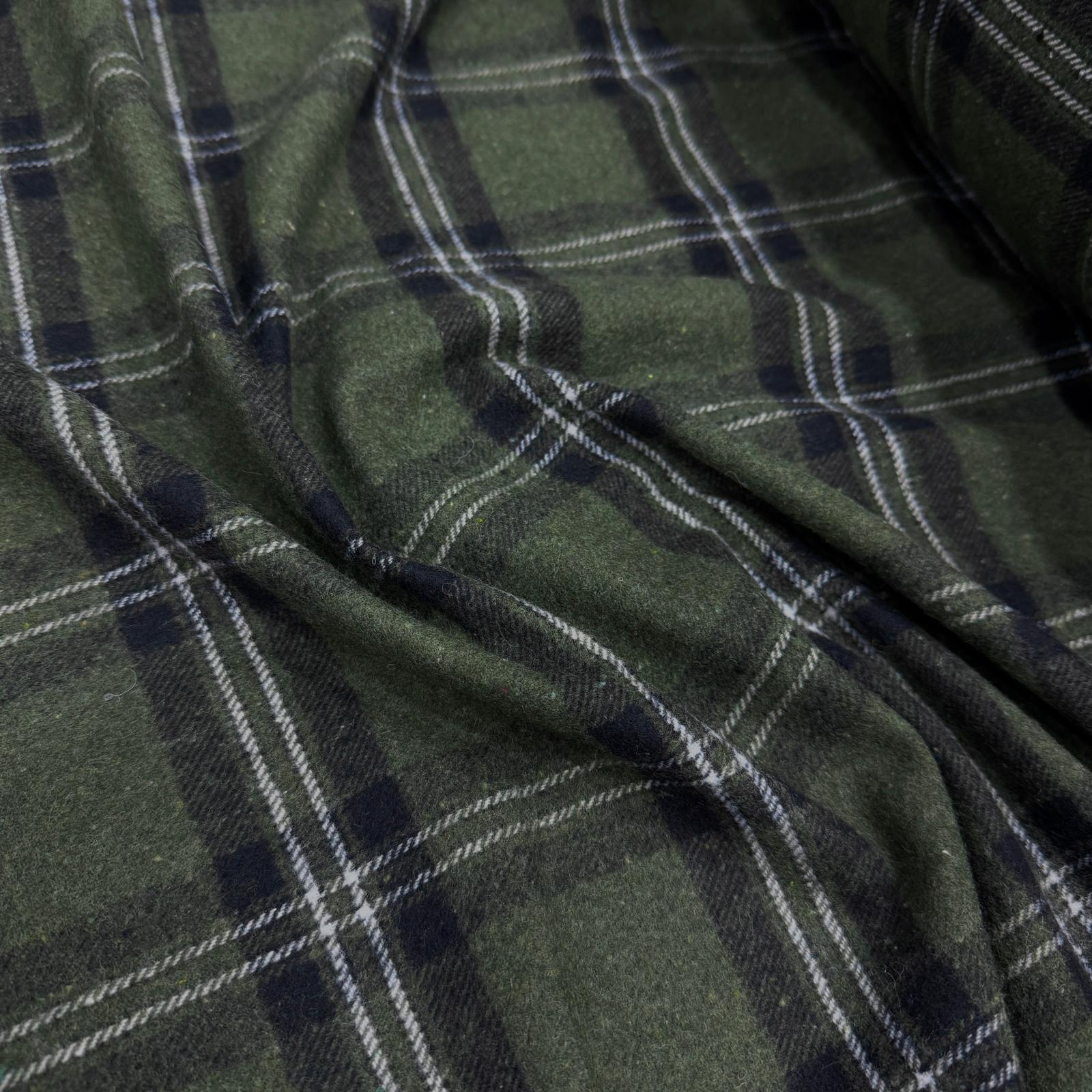 Çift Çizgi Haki Ekose Oduncu Kumaş