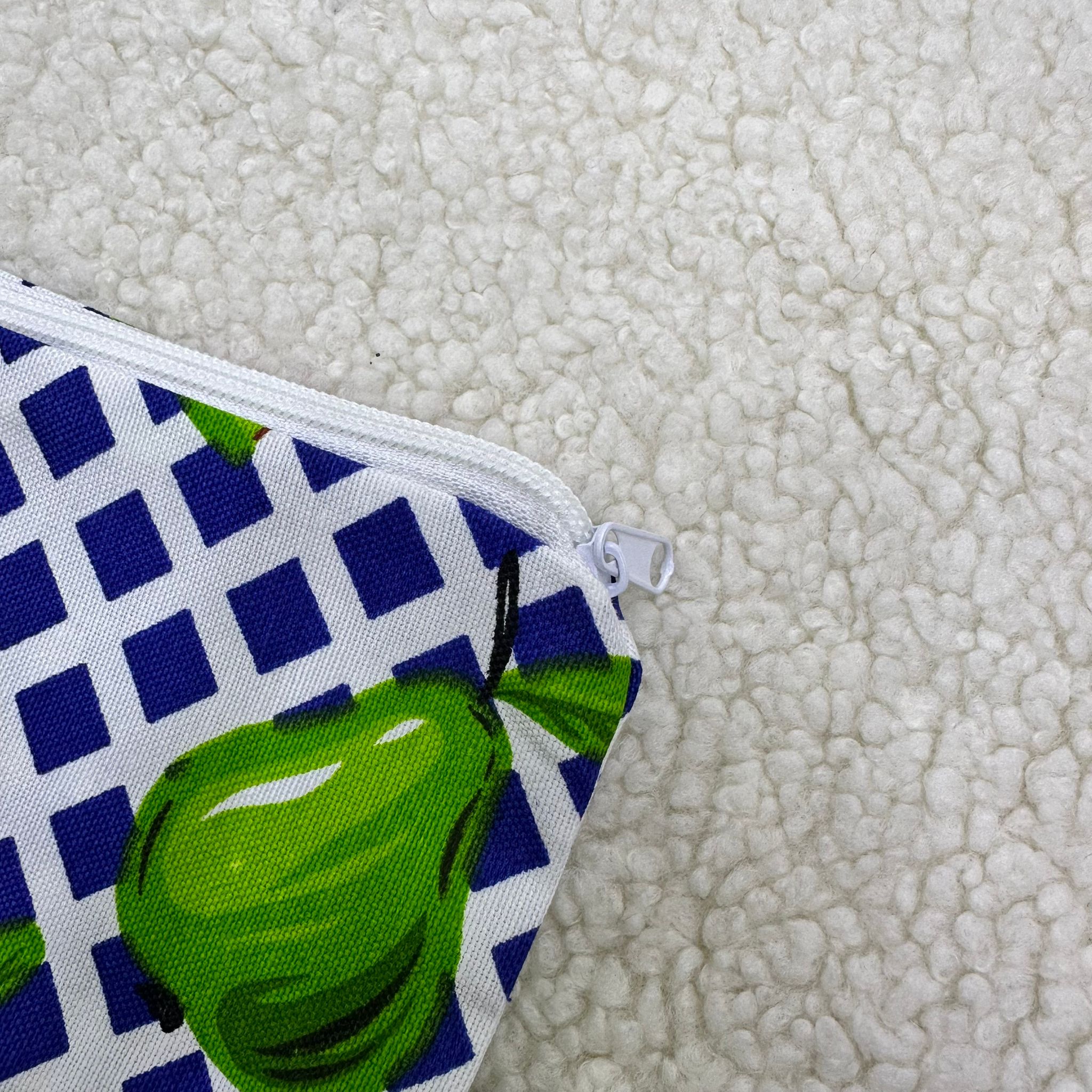 Meyveler Saks Mavi 40*40 Fermuarlı Kırlent