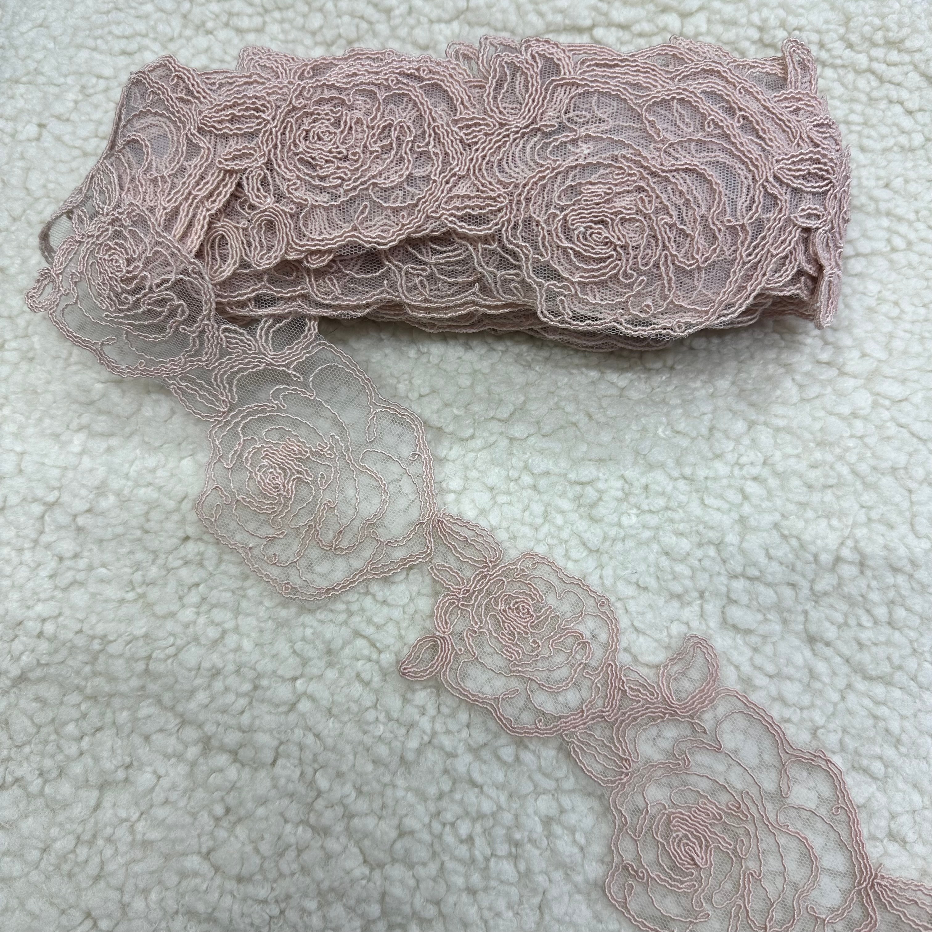 Top Pudra Gül Fransız Güpür