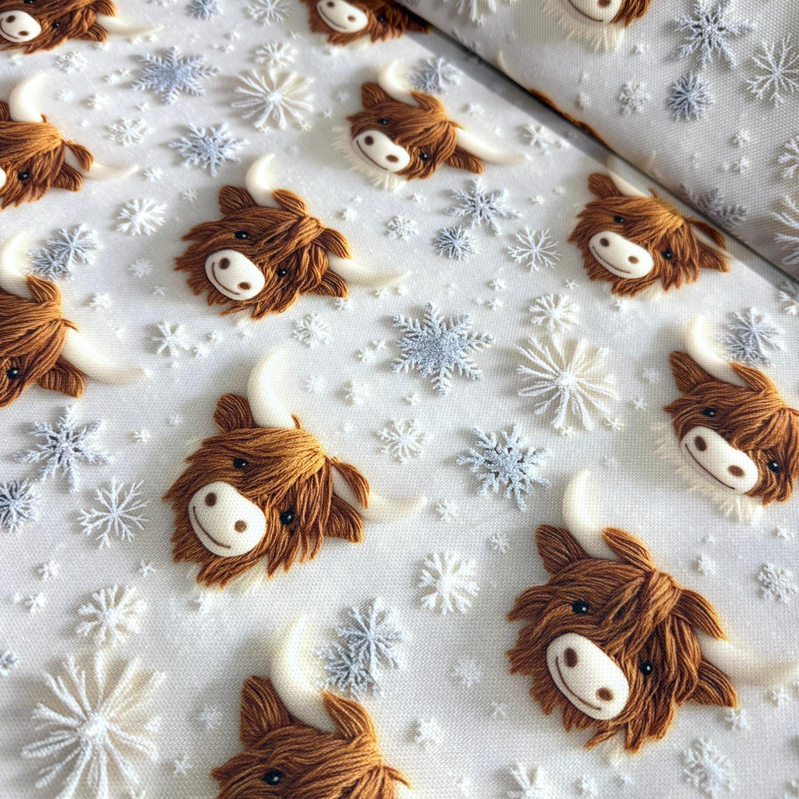 3D Tibet Sığırı Dijital Baskı Kumaş