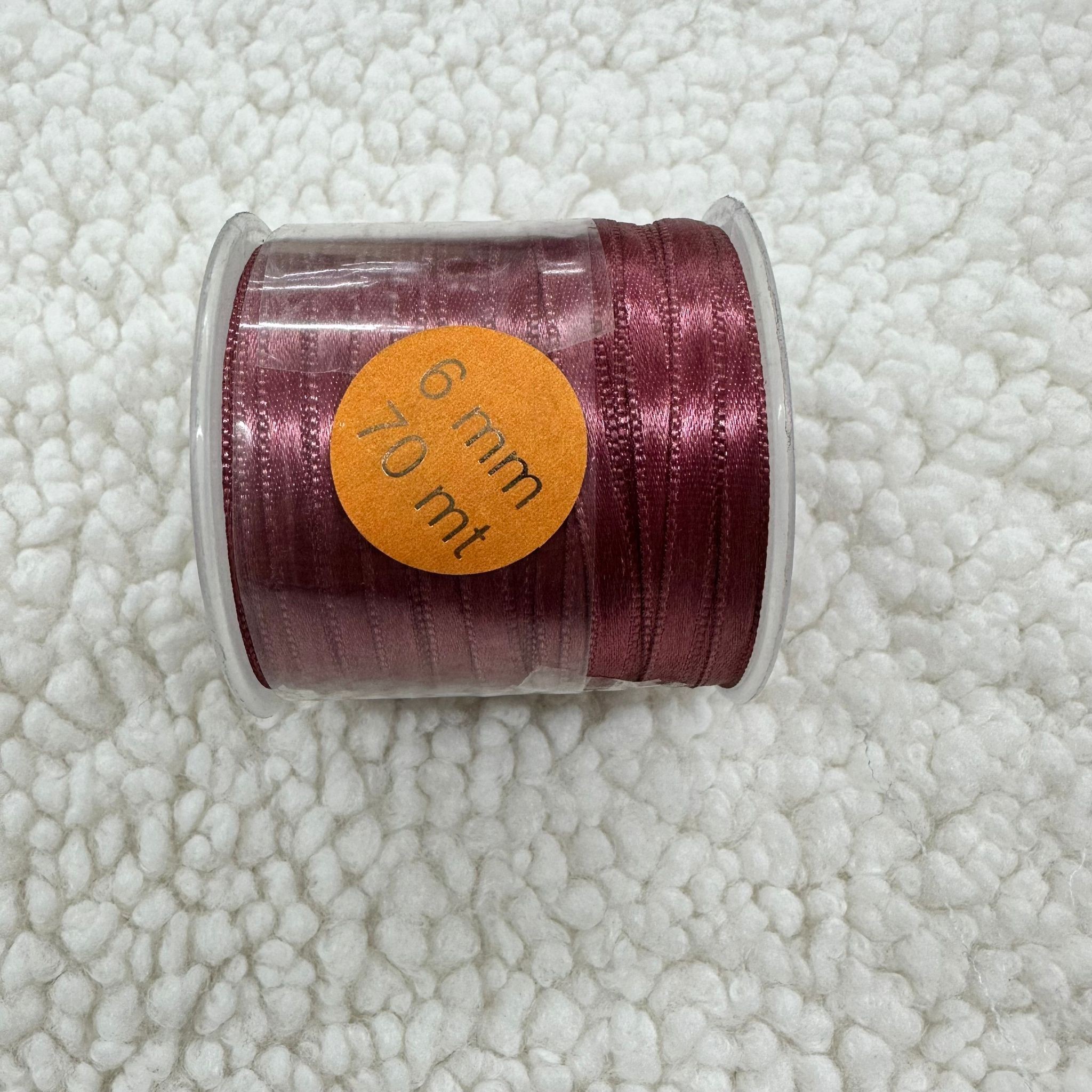 Bordo 6 mm Saten Kurdele