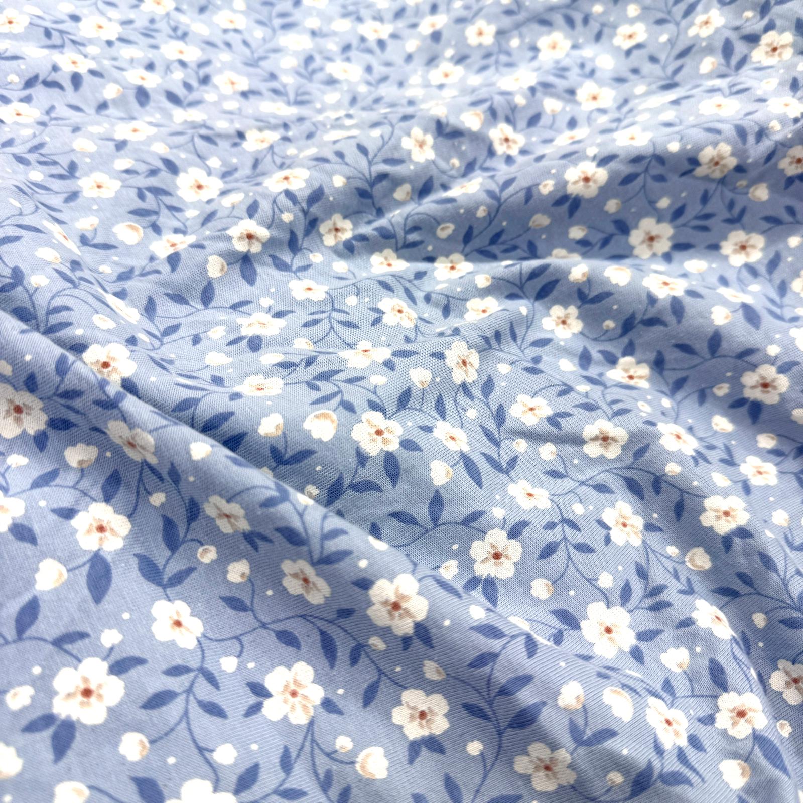 Çiçekler Likralı Pamuk Süprem Penye Kumaş