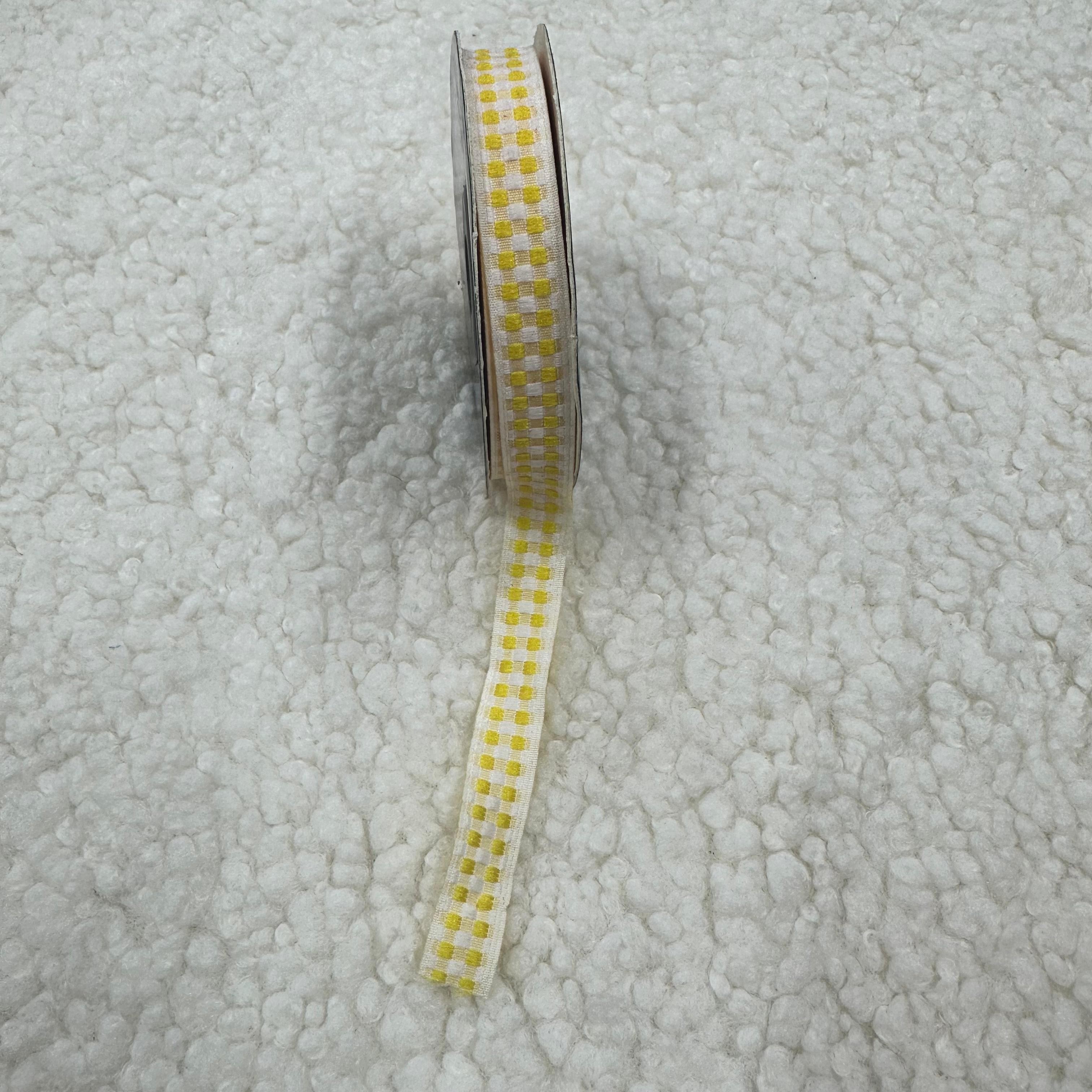 Top Sarı 10mt. İnce Kare Desenli Şerit
