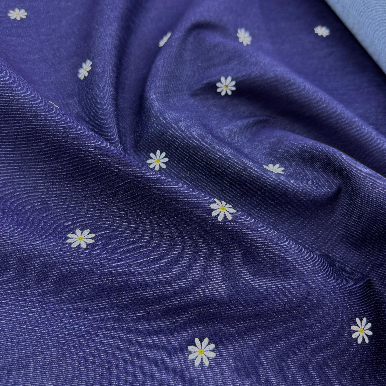 Papatya Likralı Kot Kumaş