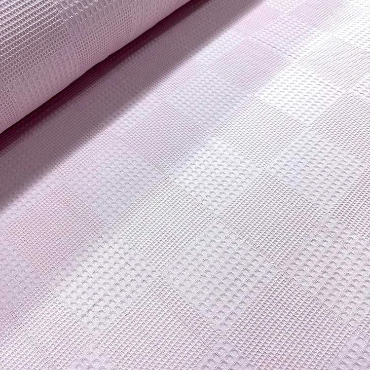 Düz Renk Waffle Pike Kumaş - Toz Pembe