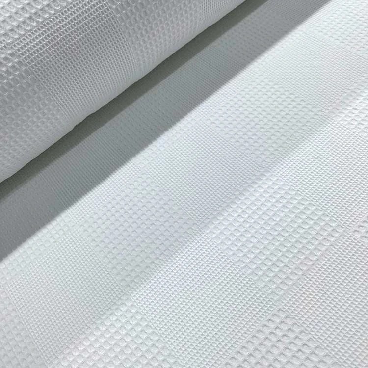 Düz Renk Waffle Pike Kumaş - Beyaz