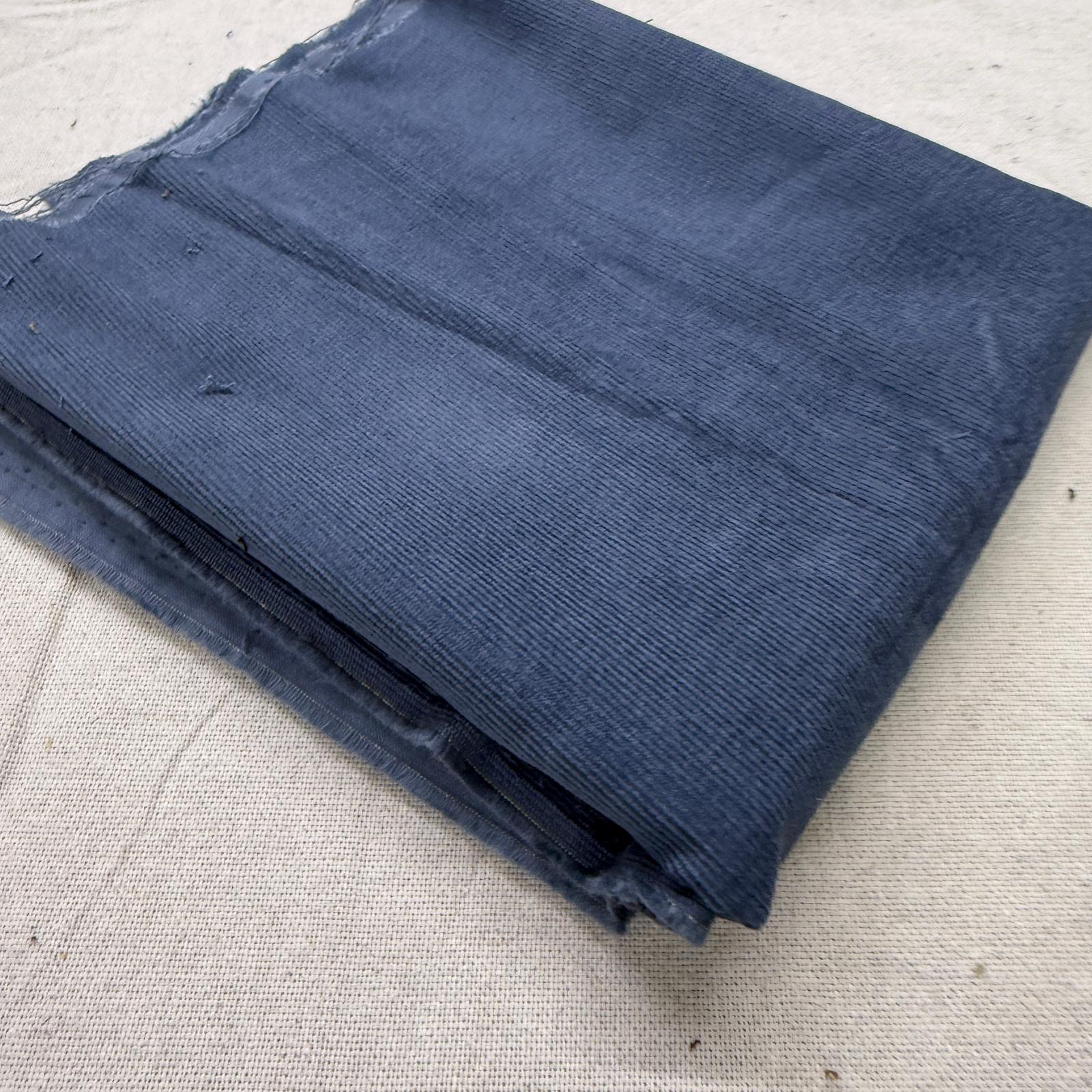 İndigo Mavi No:8 50*140 cm Parça Fitilli Kadife Kumaş