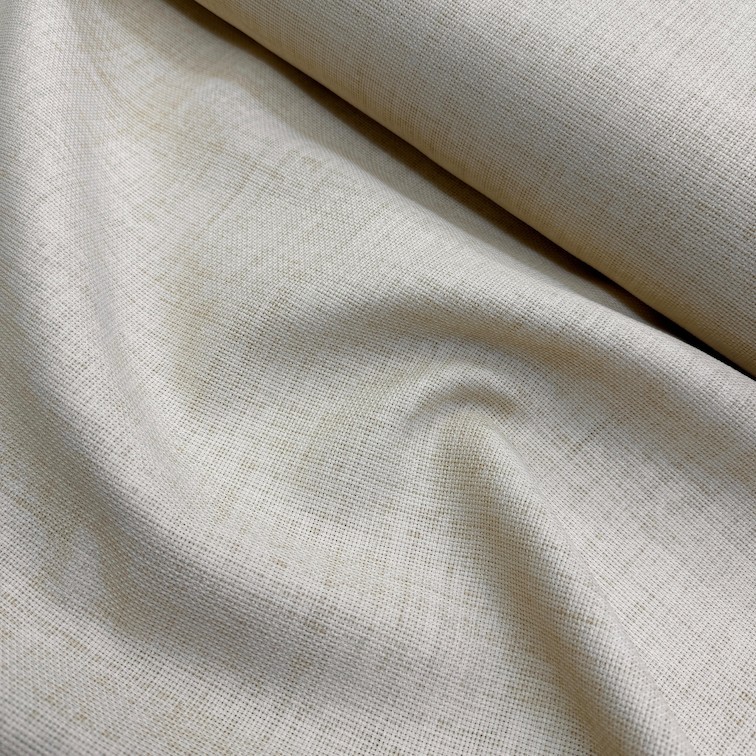 Düz Renk Linen Keten Kumaş - Açık Bej