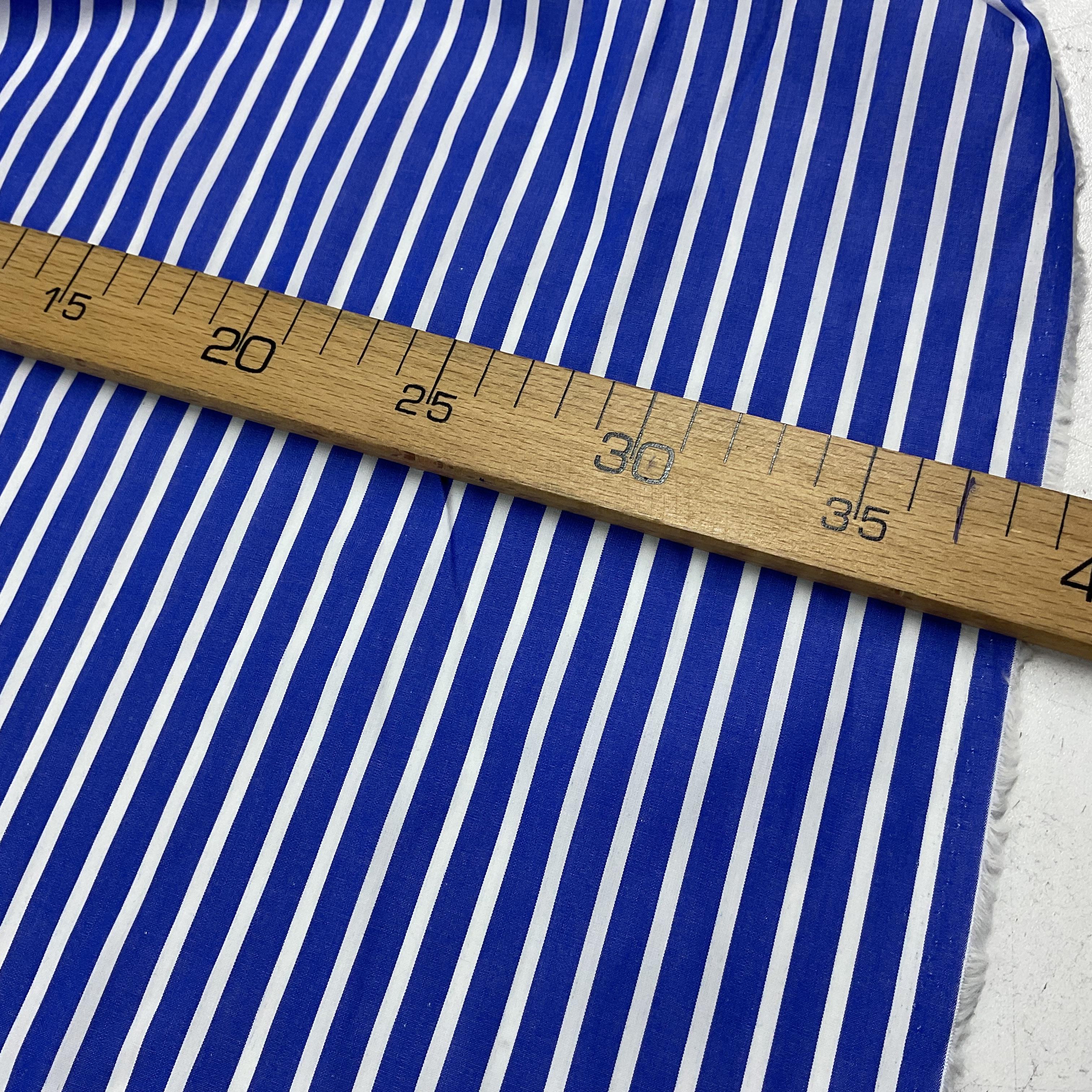 Mavi Çizgili 50/1 Poplin Kumaş