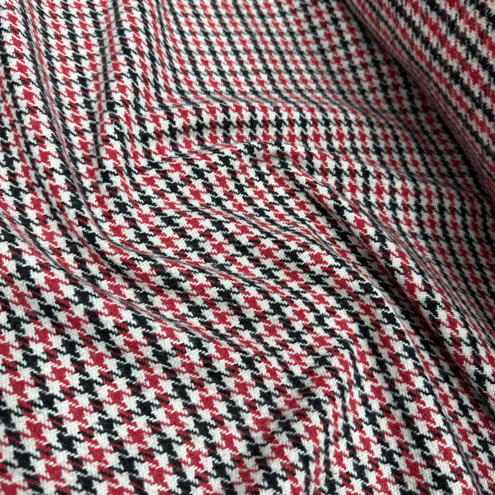 Siyah-Vişne Kazayağı Oduncu Kumaş