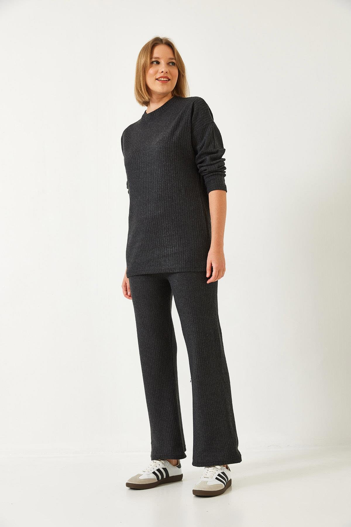 Bisiklet Yaka Basic Alt-Üst Pamuklu Örme Takım